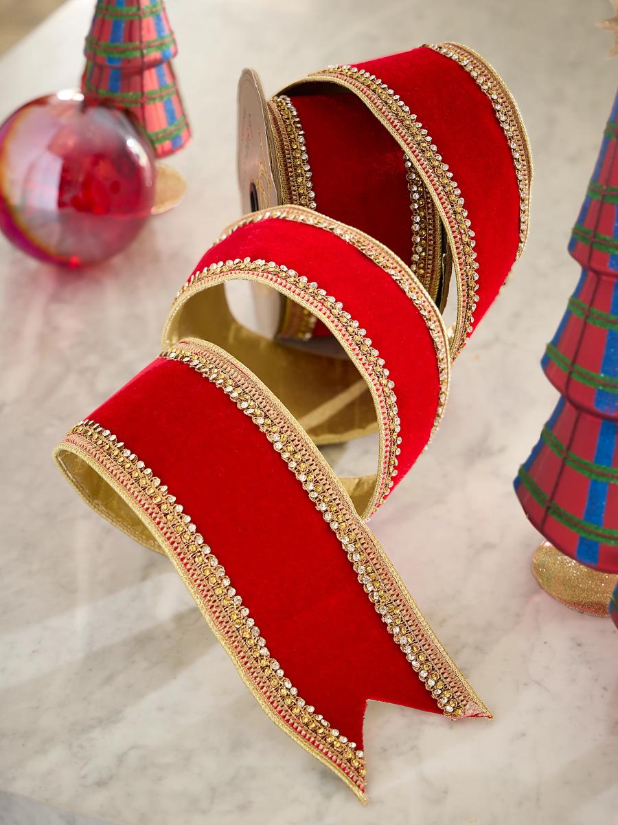 D. Stevens Jewel Countess-Trimmed Velvet Ribbon | Saks Fifth Avenue