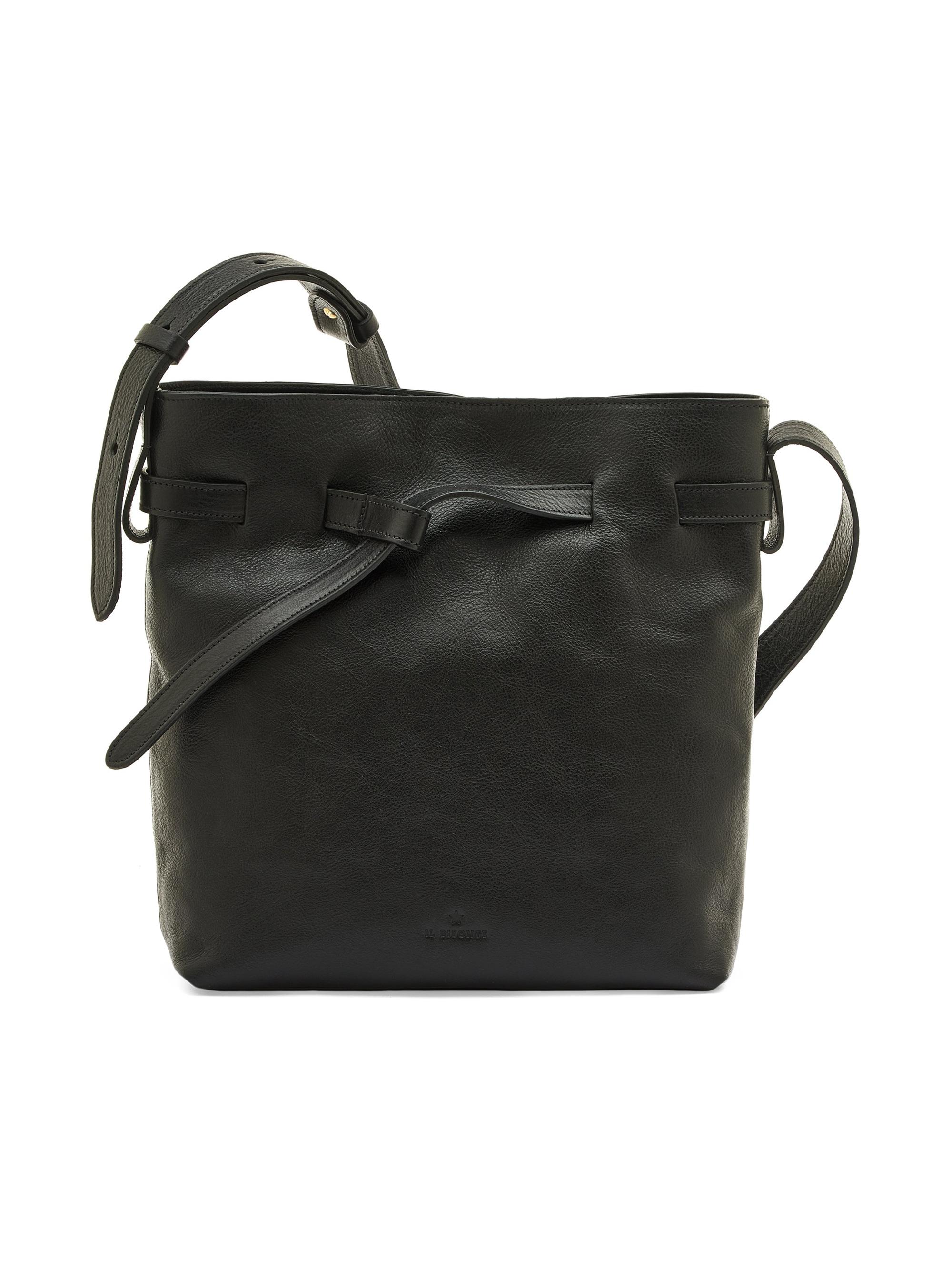 Il Bisonte Women's Elisa Leather Bucket Bag - Black
