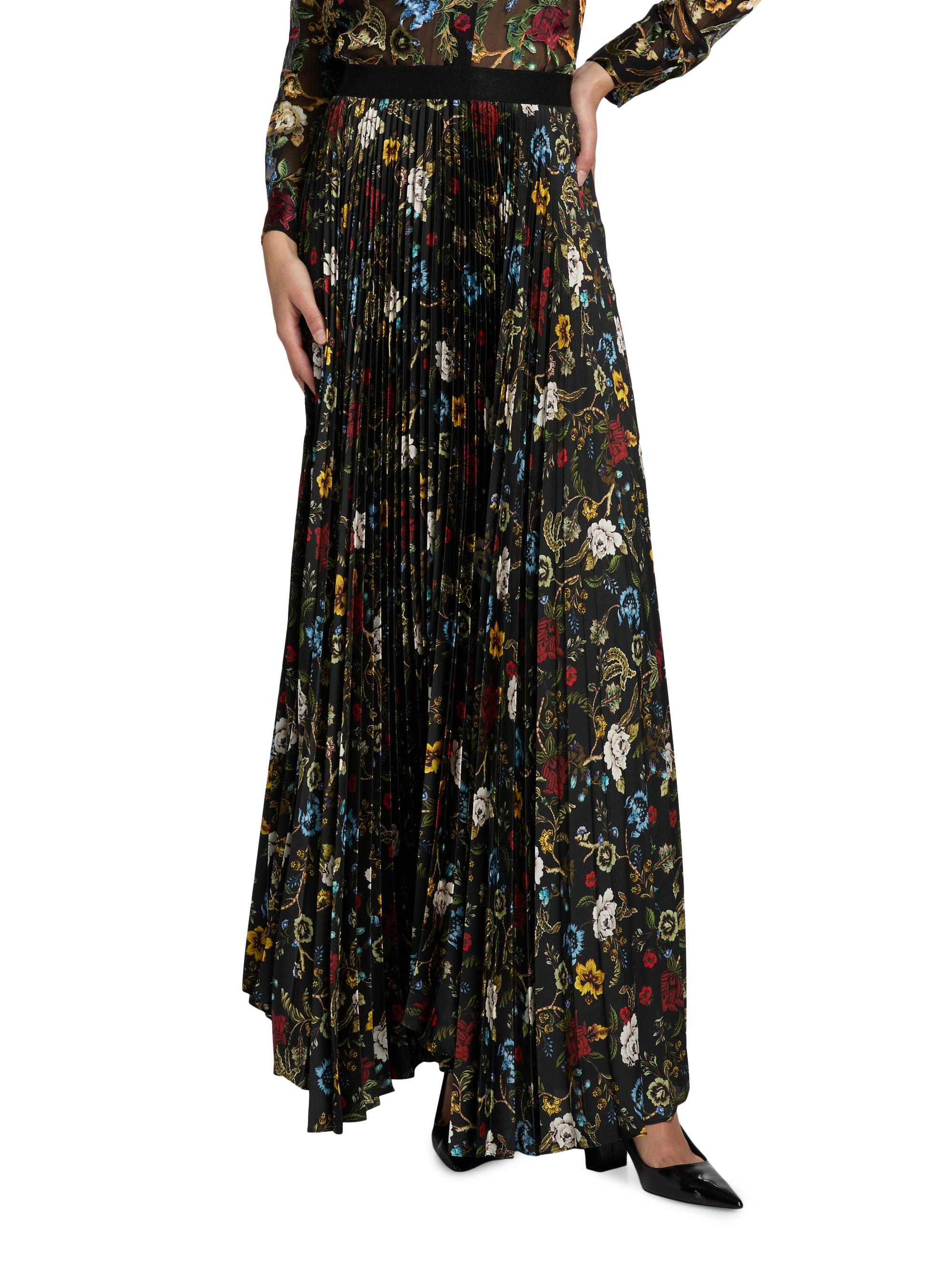 alice＋olivia スカート　★美品 Alice + Olivia Katz Floral Pleated Maxi Skirt | Saks Fifth Avenue