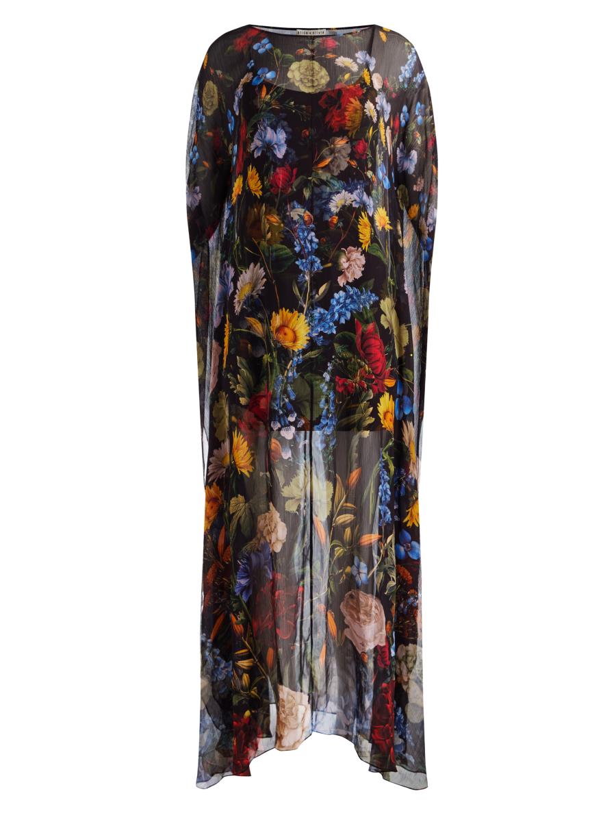 ALICE + OLIVIA Linn Cape Maxi Dress | Saks Fifth Avenue