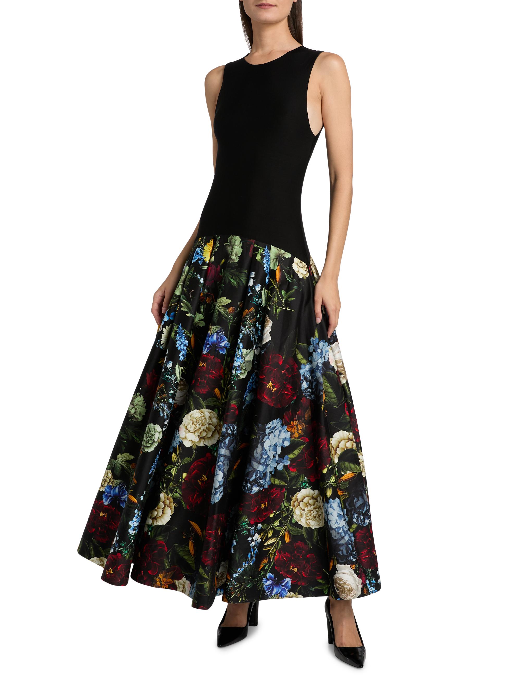 ALICE + OLIVIA Adley Floral Drop-Waist Maxi Dress | Saks Fifth Avenue