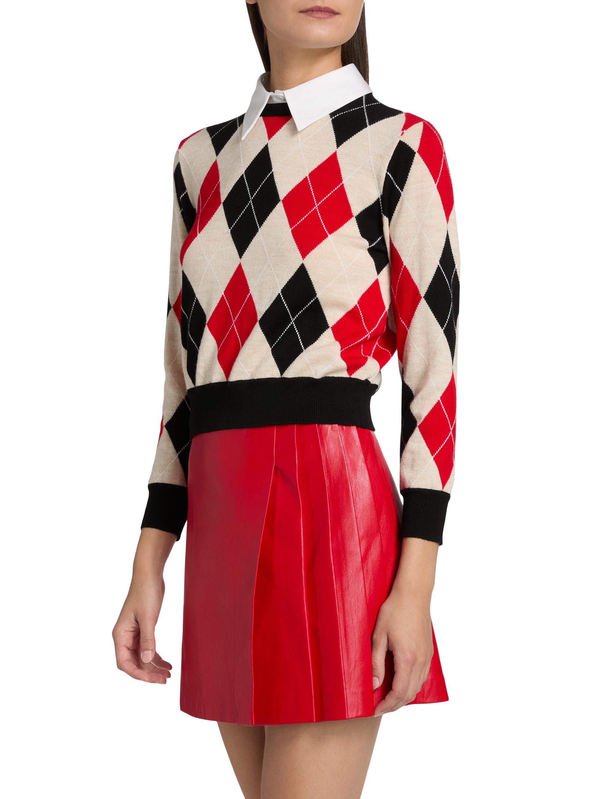 Alice + Olivia Carolann Argyle Wool-Blend Sweater | Saks