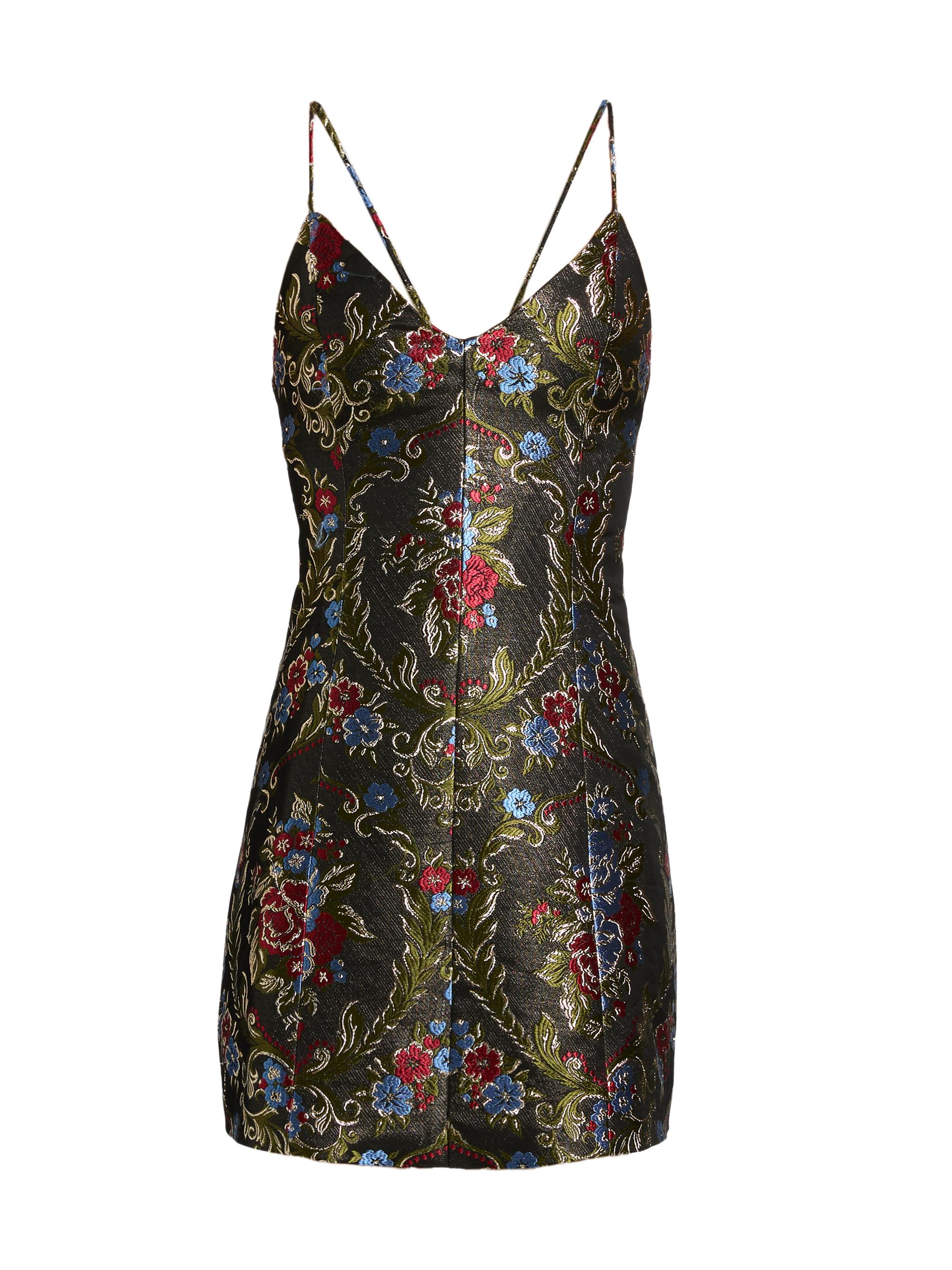 ALICE + OLIVIA Tayla Embroidered V-Neck Minidress | Saks Fifth Avenue