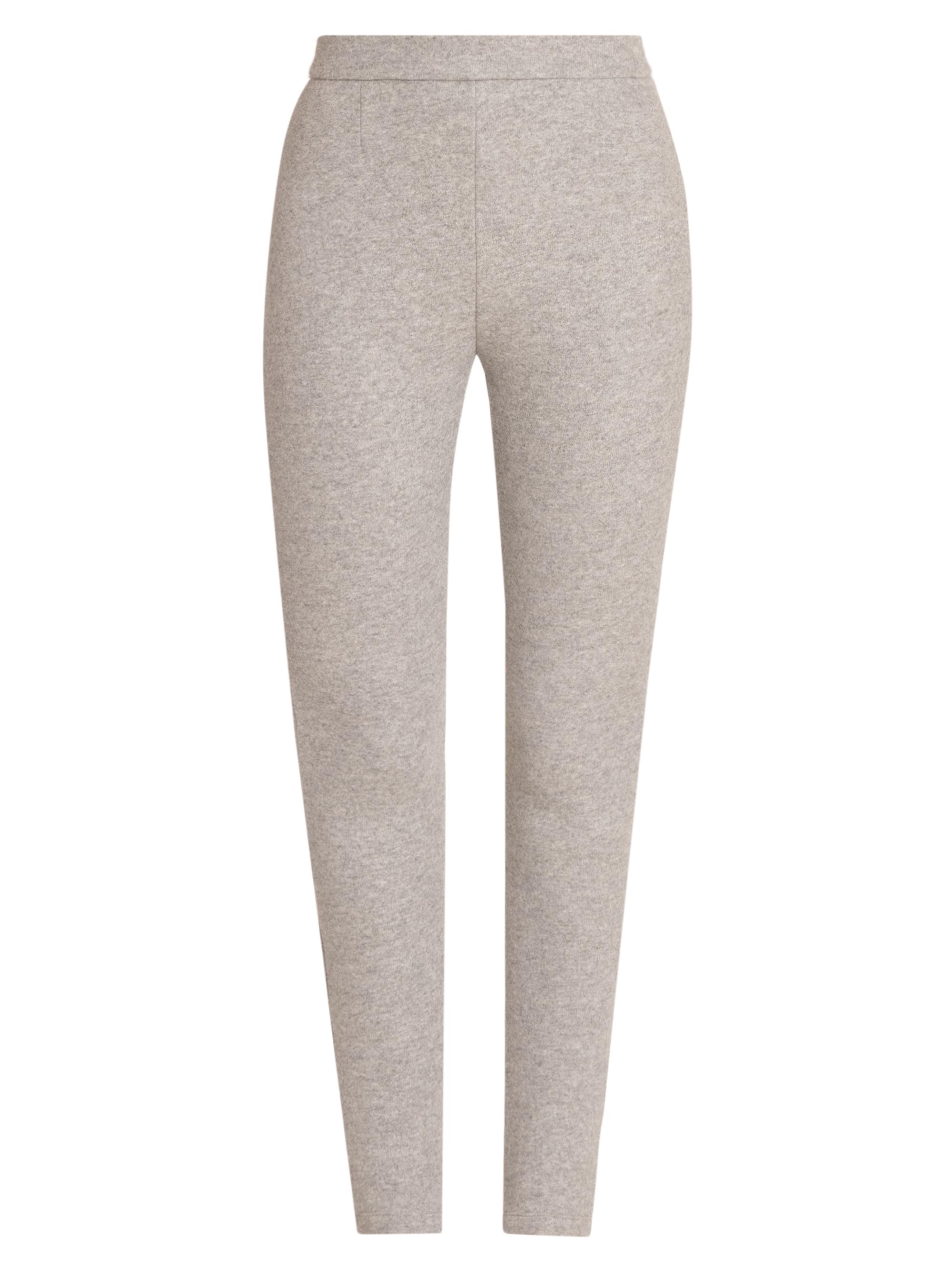 Balmain Women's Zipped Stretch-Wool-Cotton Leggings - Gris