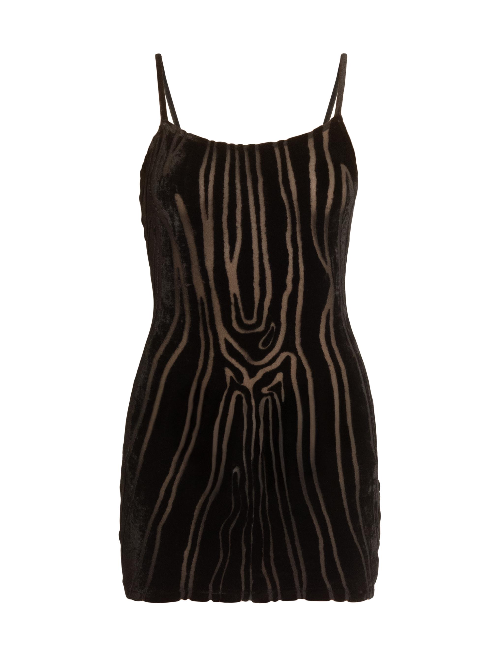 Balmain Women's Zebra Print Sleeveless Velvet Minidress - Noir