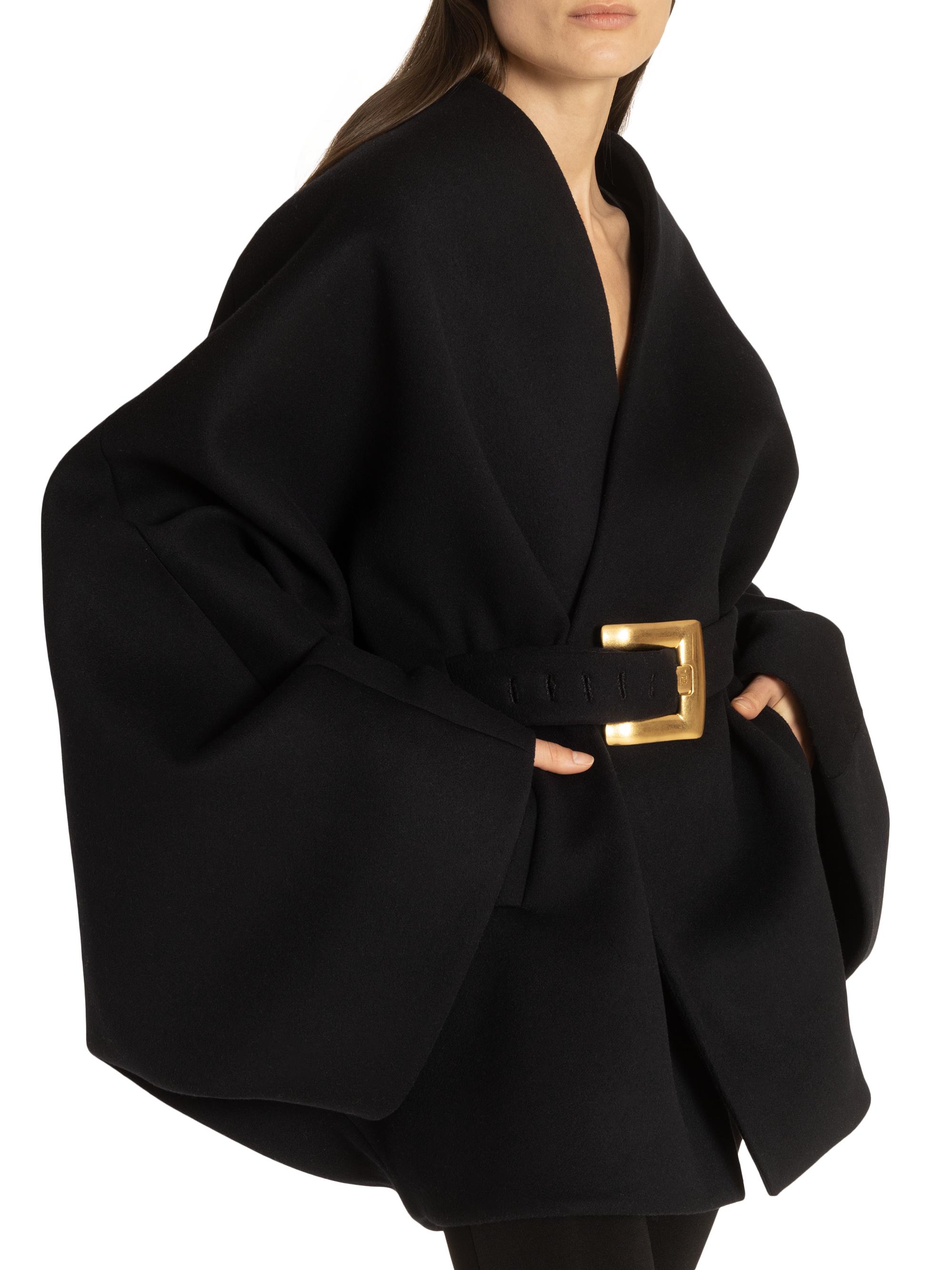 Balmain Belted Wrap Coat | Saks Fifth Avenue