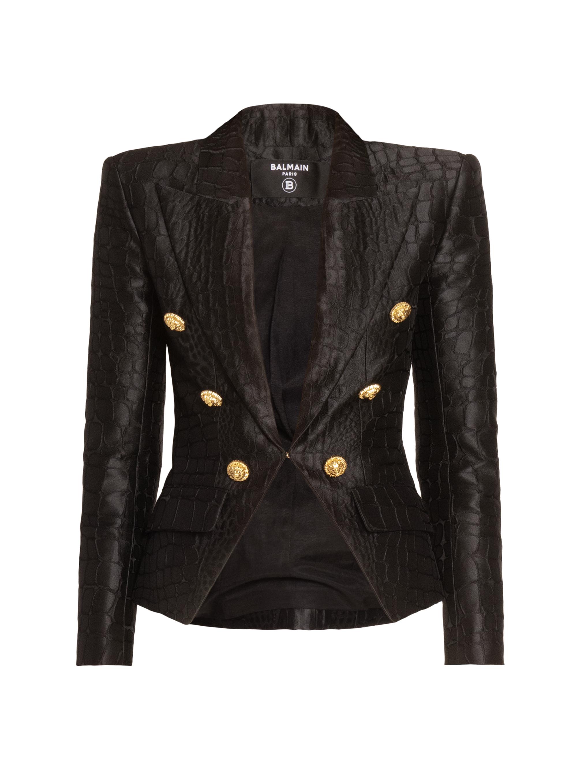 Balmain Croc-Embossed Jacquard Jacket | Saks Fifth Avenue