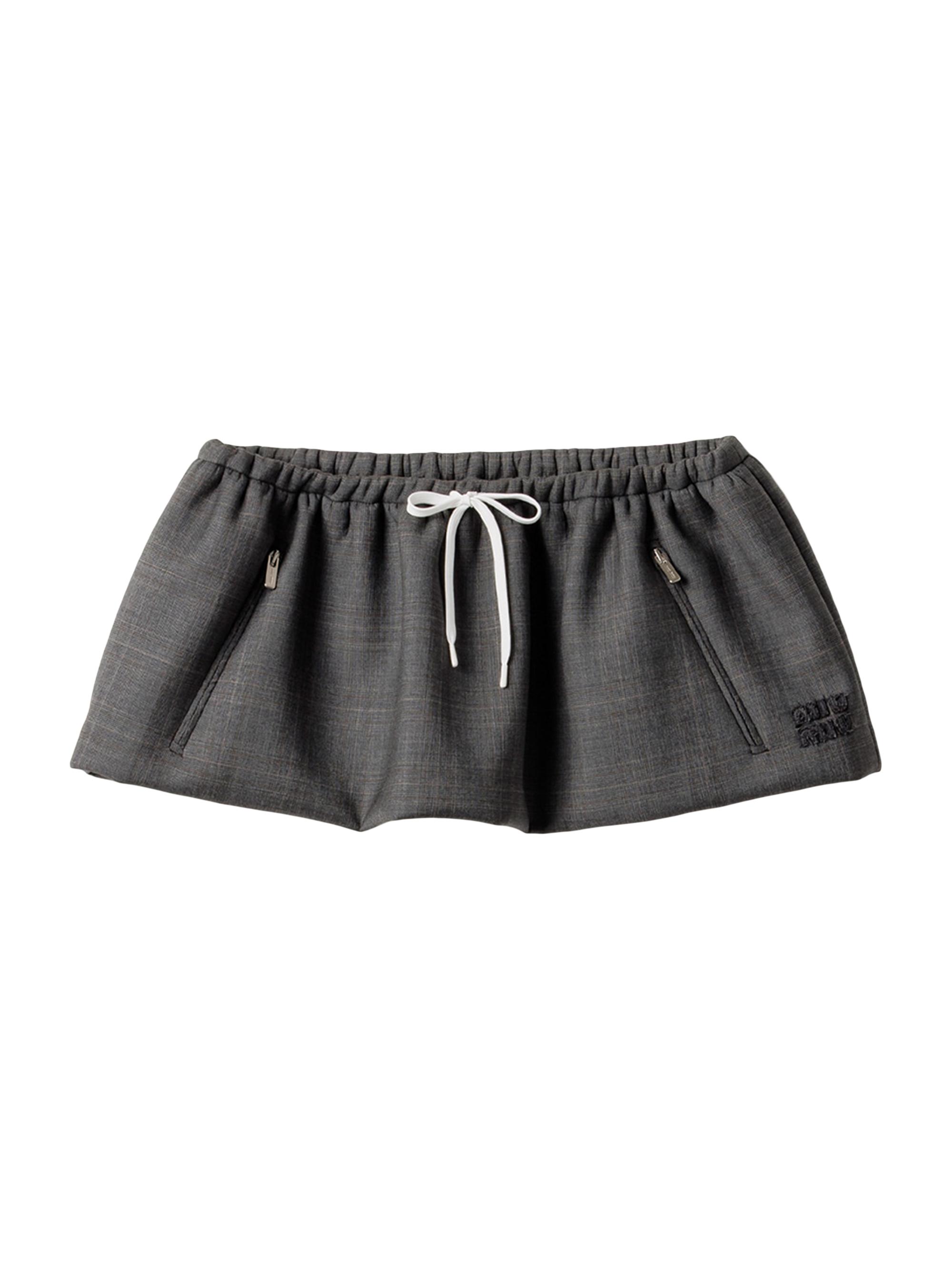 Miu Miu Women's Prince of Wales Miniskirt - Grey