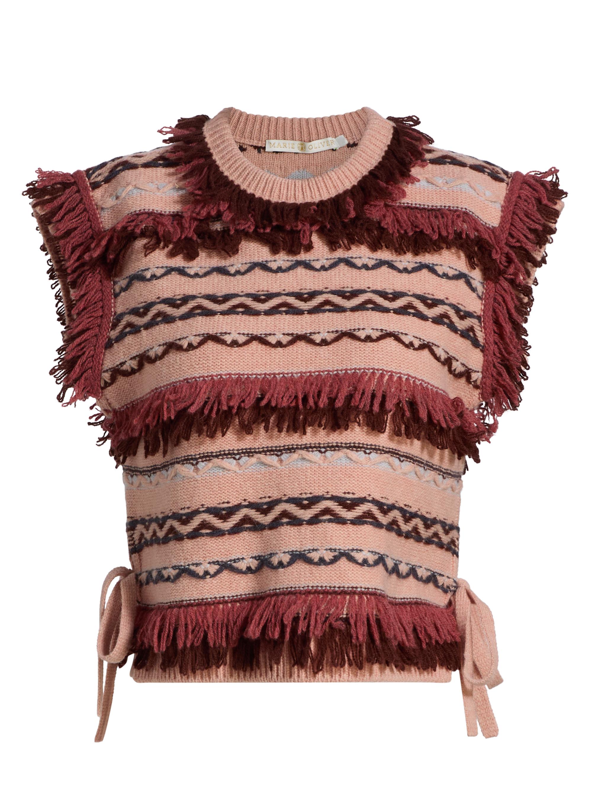 Marie Oliver Women's Desmond Wool Fringed Top - Volcanic