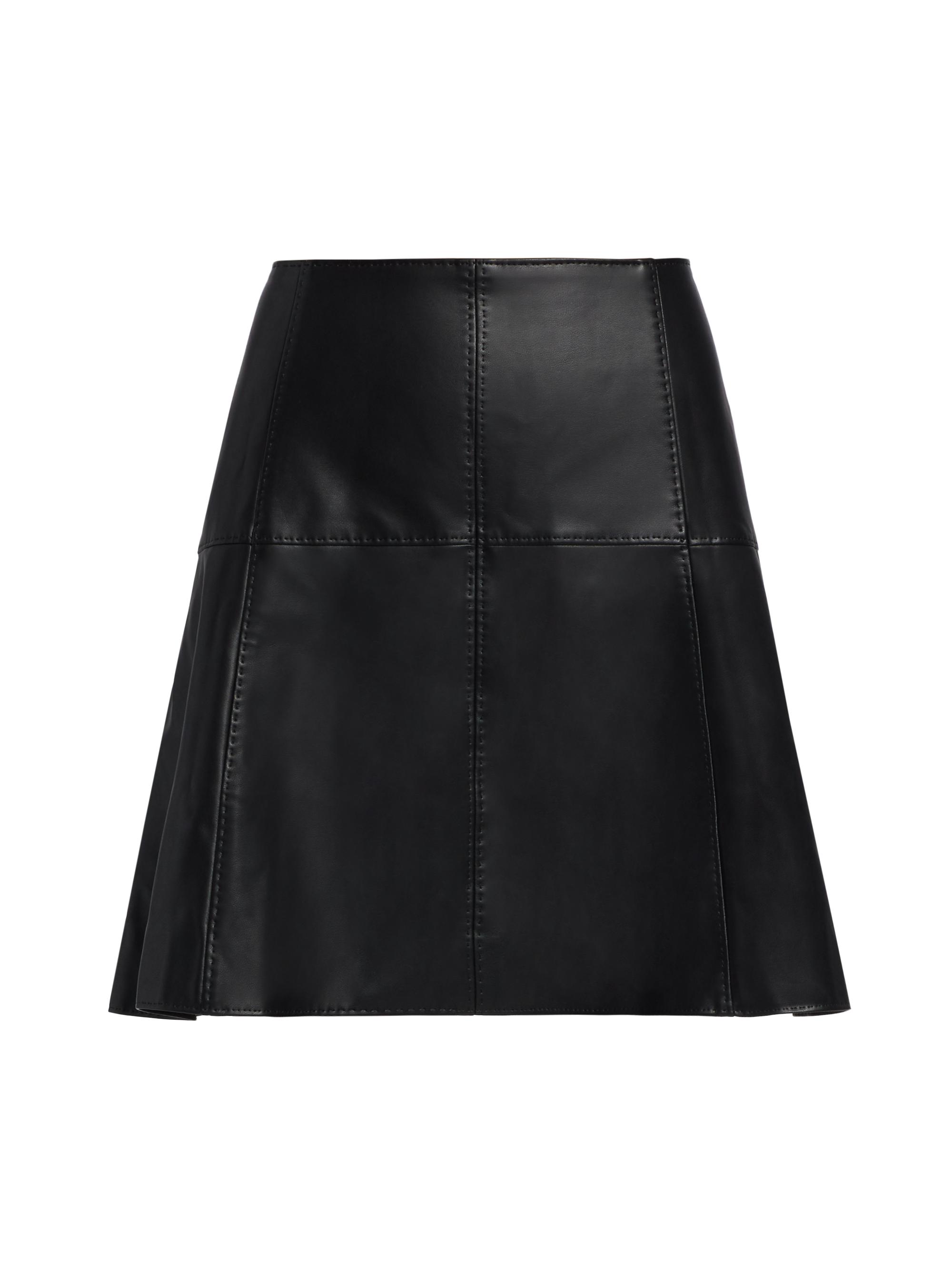 Marie Oliver Women's Crawford Faux-Leather Miniskirt - Black