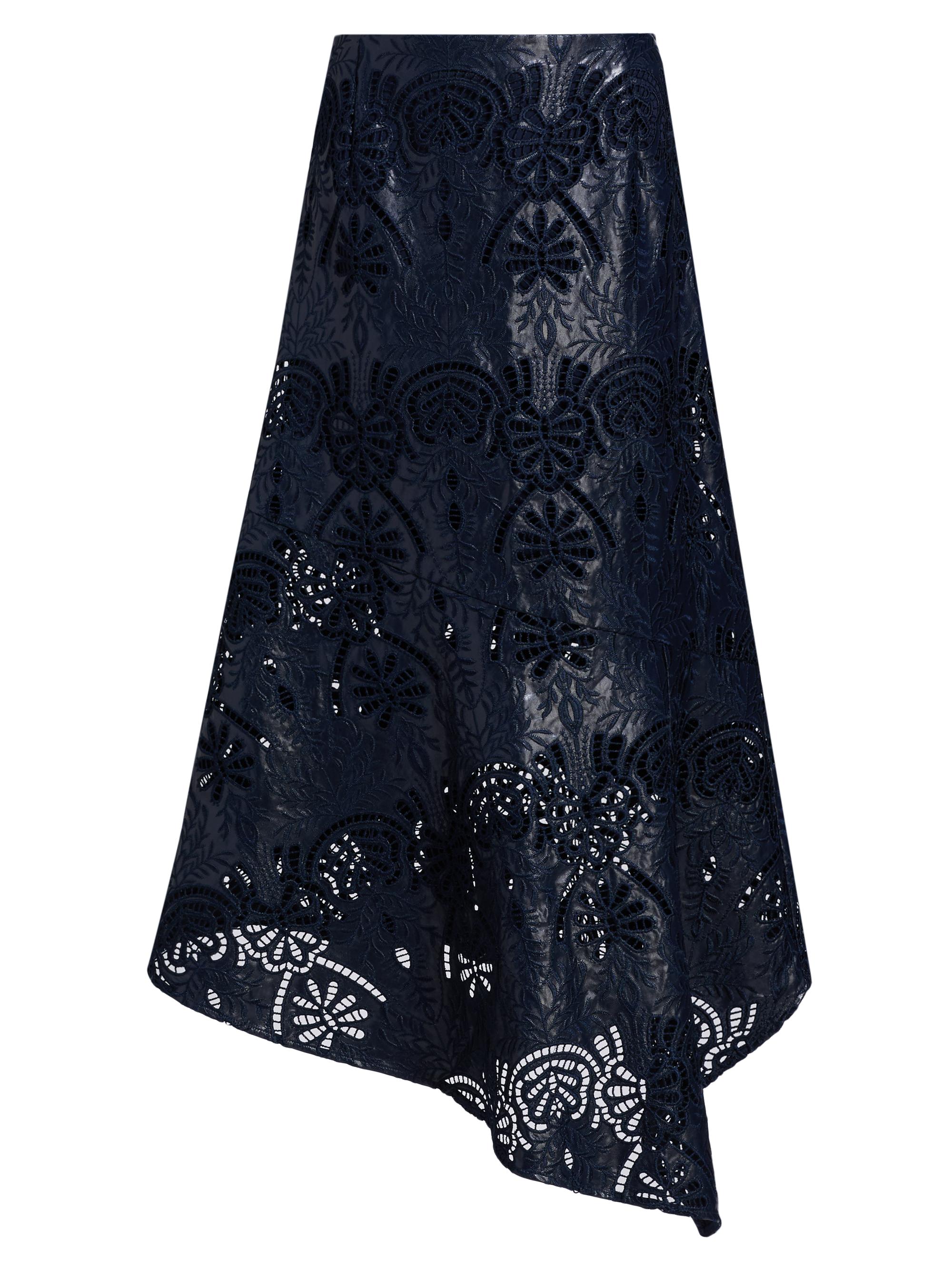 Marie Oliver Women's Casey Faux-Leather Midi-Skirt - Naval