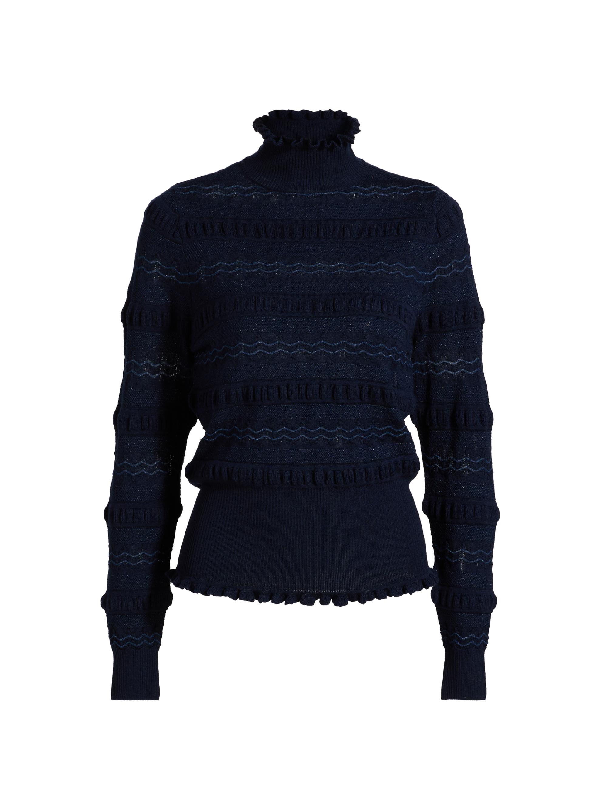 Marie Oliver Women's Adison Striped Turtleneck Top - Pacific