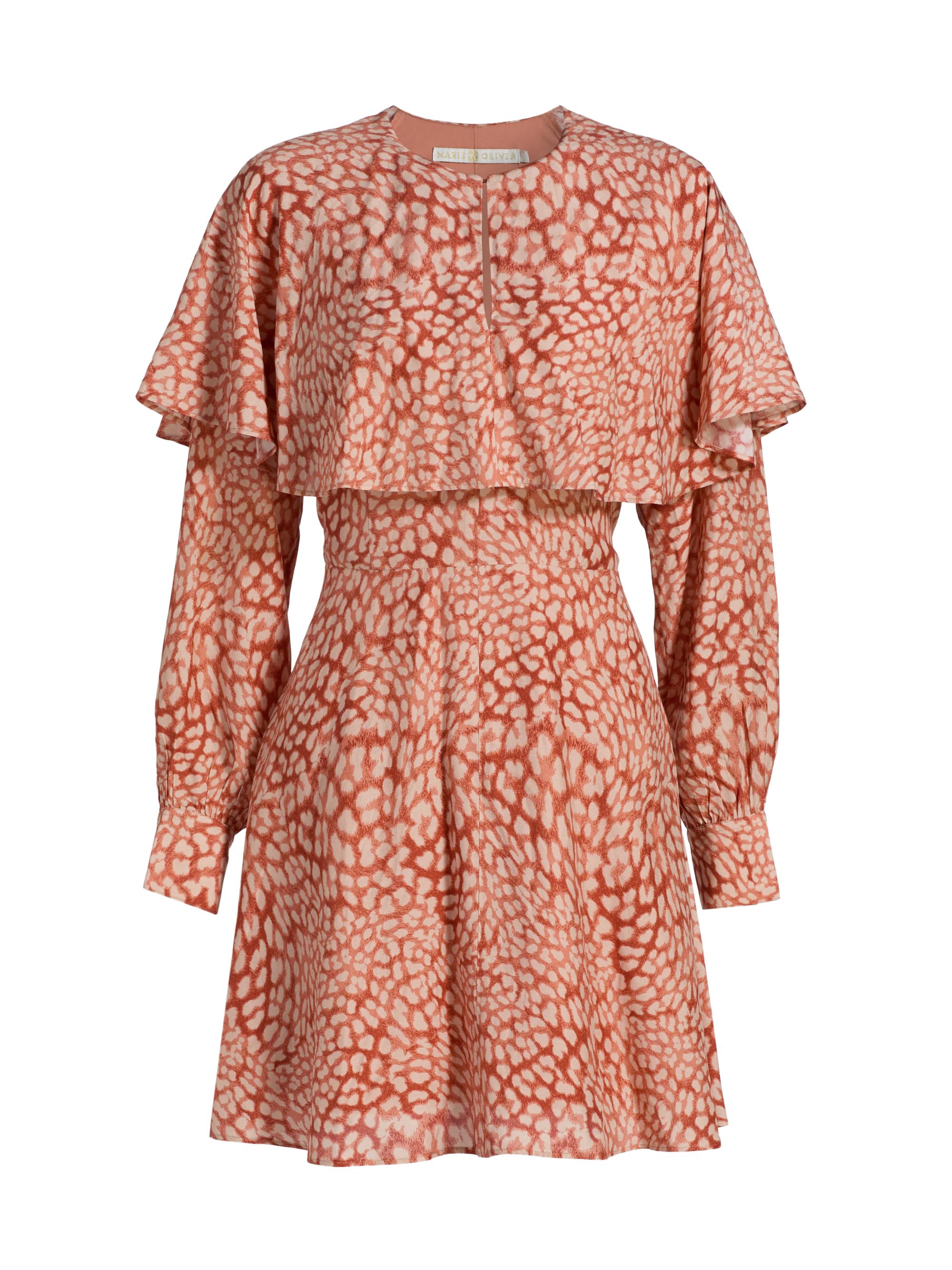 Marie Oliver Women's Reeves Silk-Blend Cape Dress - Desert