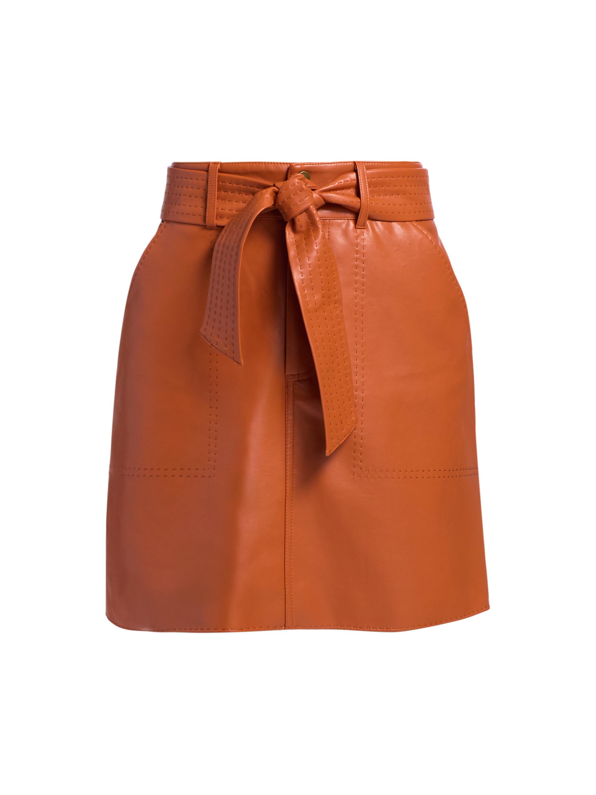 Marie Oliver Women's Vallie Faux Leather Miniskirt - Brandy