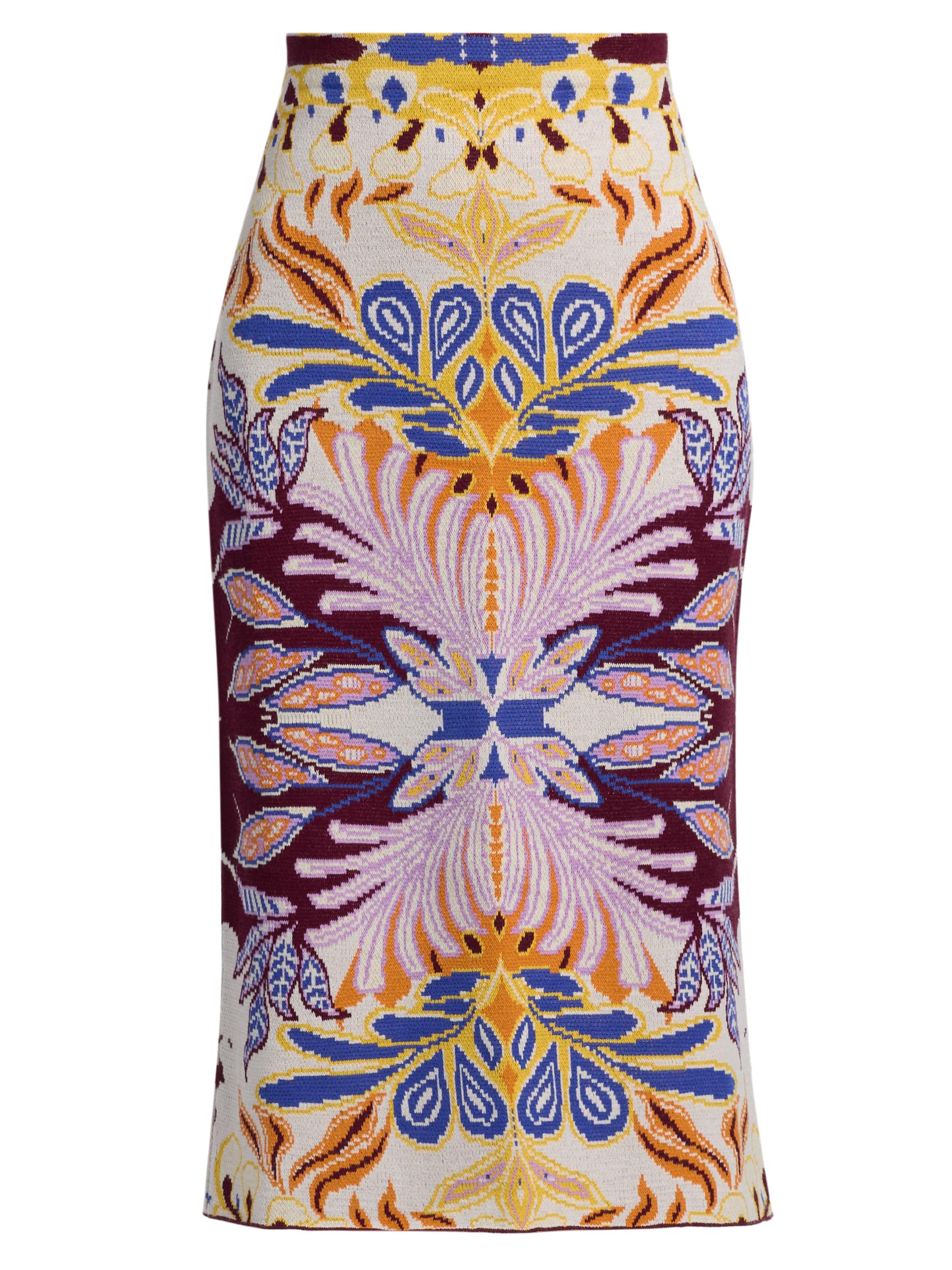 Marie Oliver Janis Damask Compact-Knit Midi-Skirt | Saks Fifth Avenue