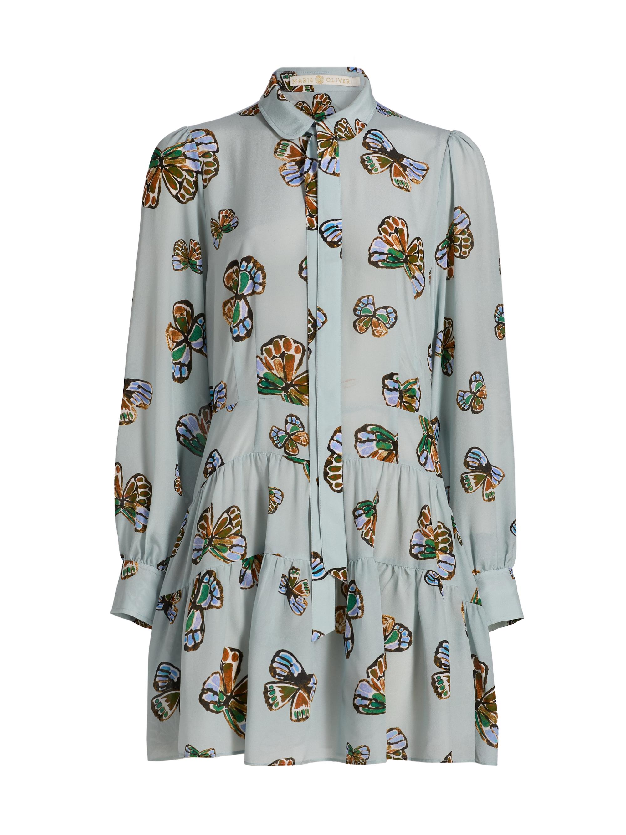 Marie Oliver Women's Ulanie Butterfly Print Tiered Minidress - Adonis