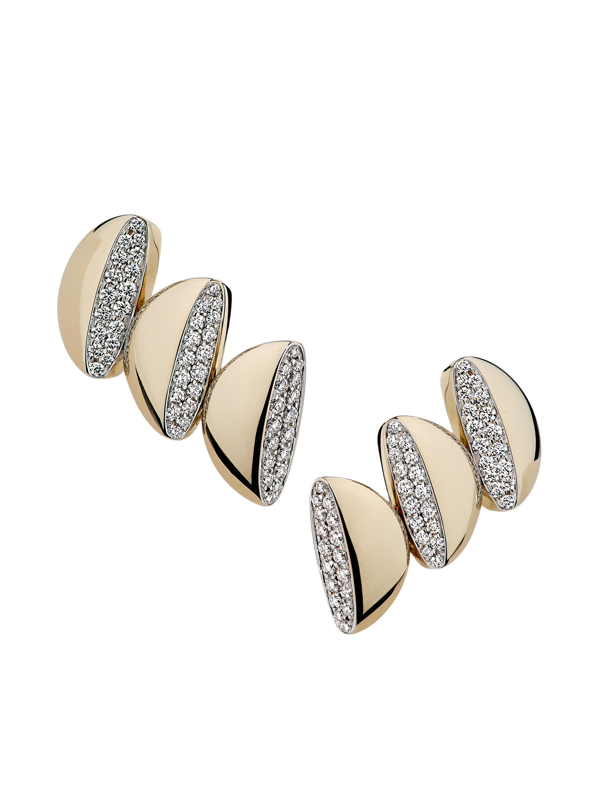 Vhernier Women's Eclisse Endless Two-Tone 18K Gold & 0.72 TCW Diamond Clip-On Earrings - White Gold