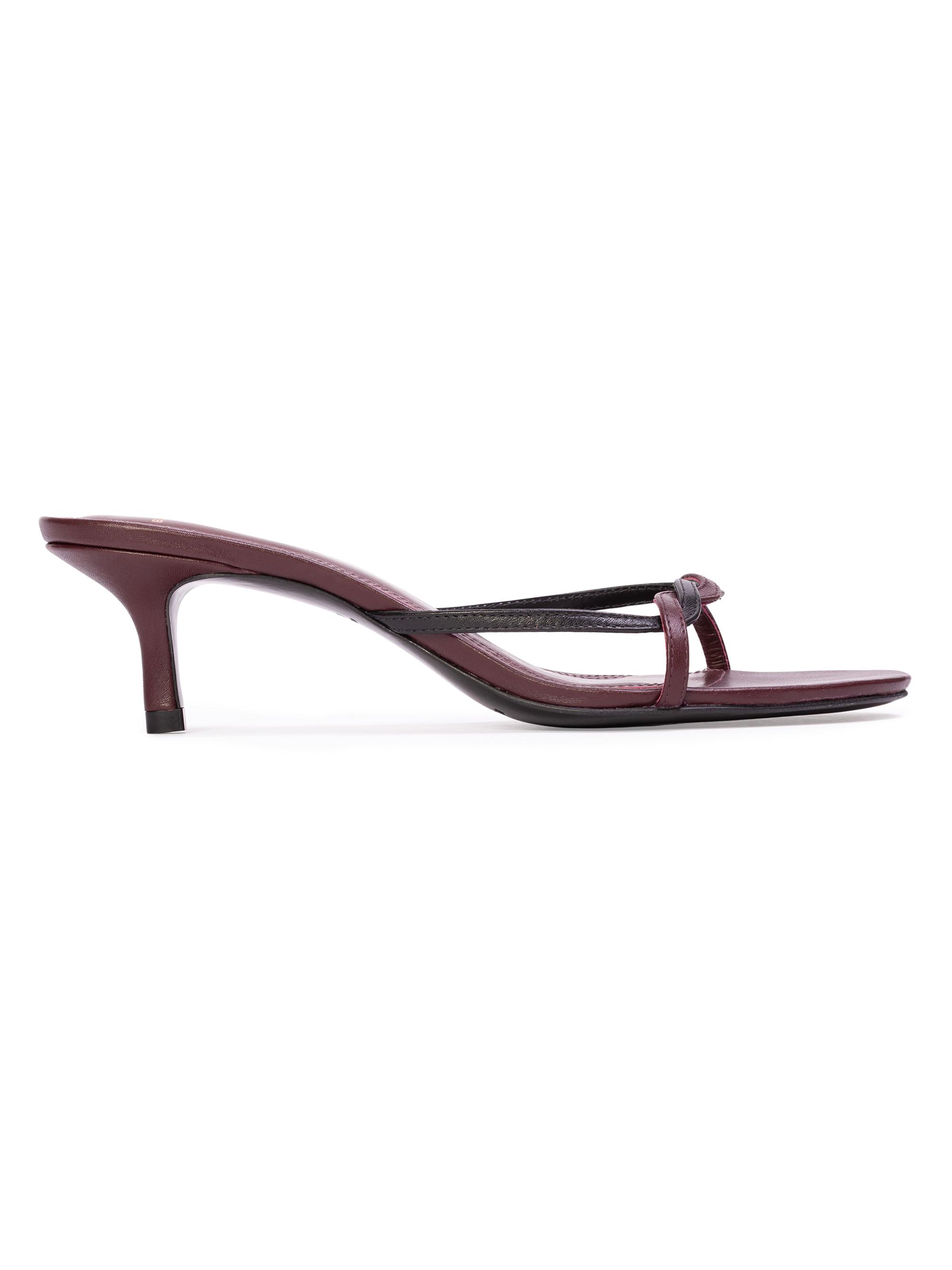 Black Suede Studio Women's Fae 50MM Slip-On Sandals - Bordeaux Leather