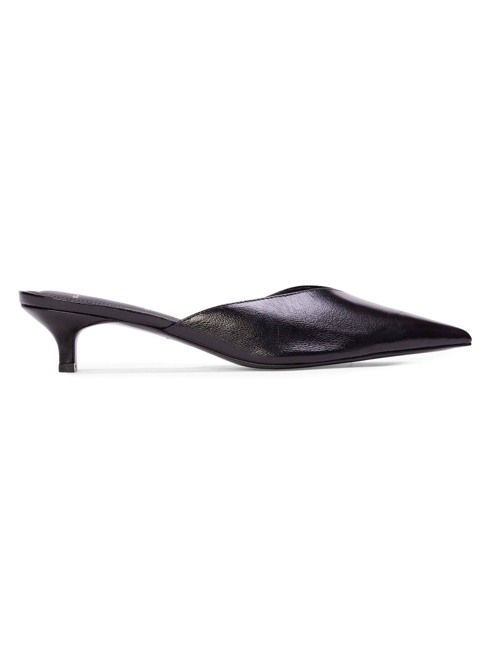 Black Suede Studio Women's Sofia 35MM Slipper Mules - Black Leather