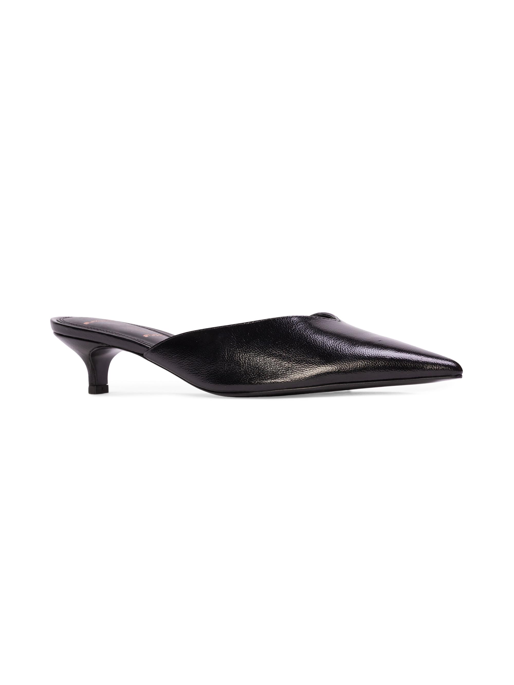 Black Suede Studio Women's Sofia 35MM Slipper Mules - Black Leather | Thumbnail 2