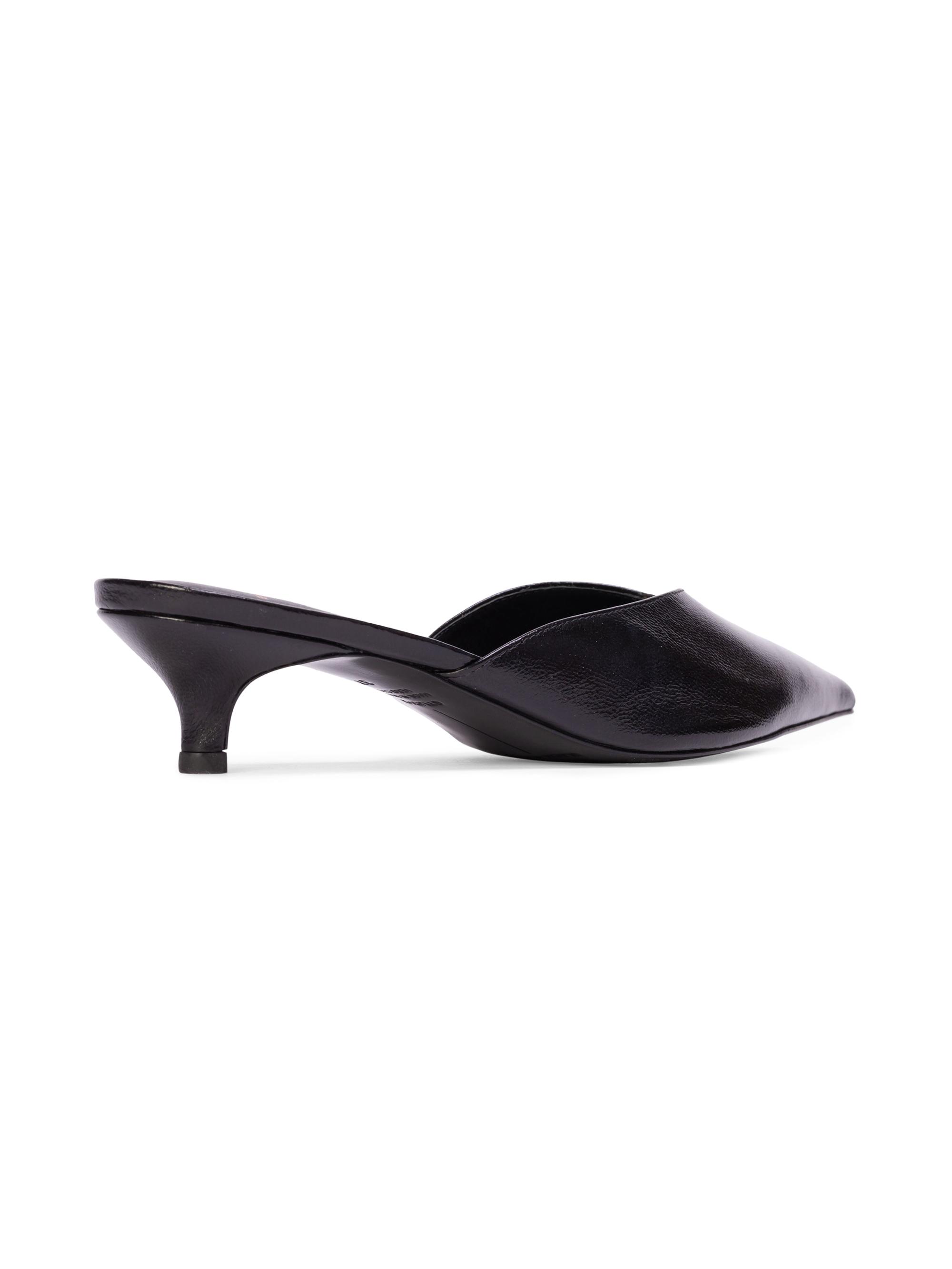 Black Suede Studio Women's Sofia 35MM Slipper Mules - Black Leather | Thumbnail 4