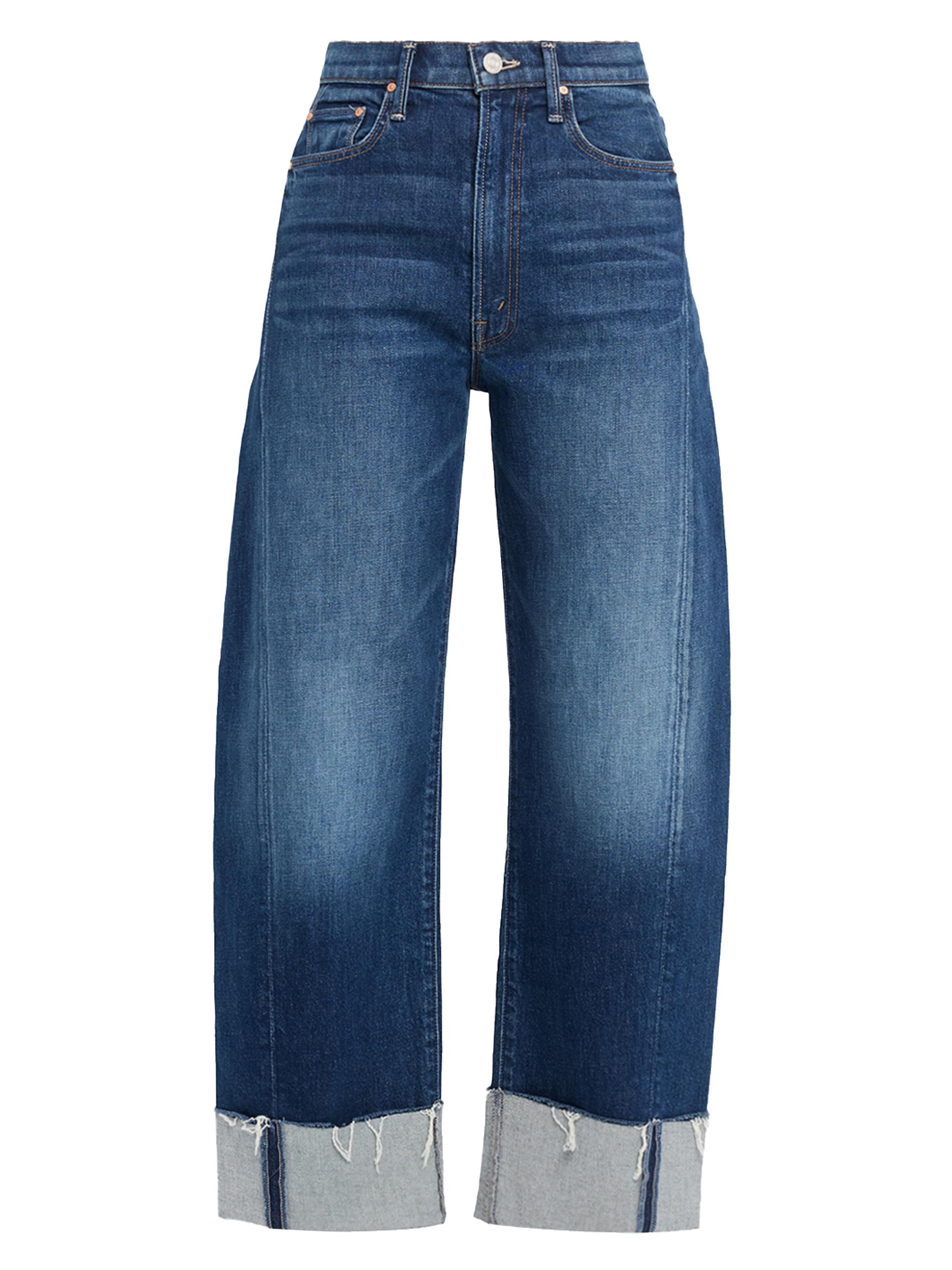 Mother Women's The Half-Pipe Ankle Cuff Fray Jeans - Medium Blue