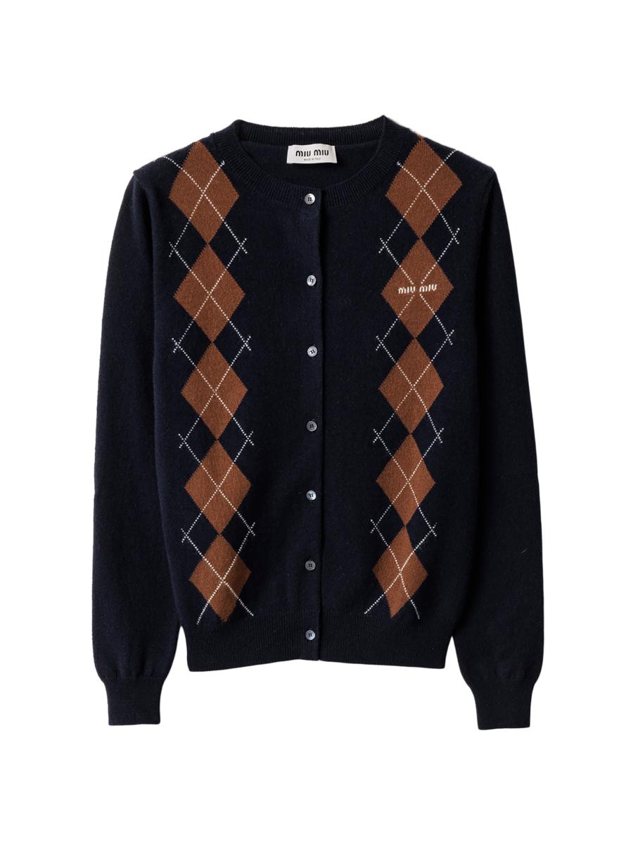 トップス Miu Miu Silk Mix Ribbon Cardigan Black 0400024531534?wid=900