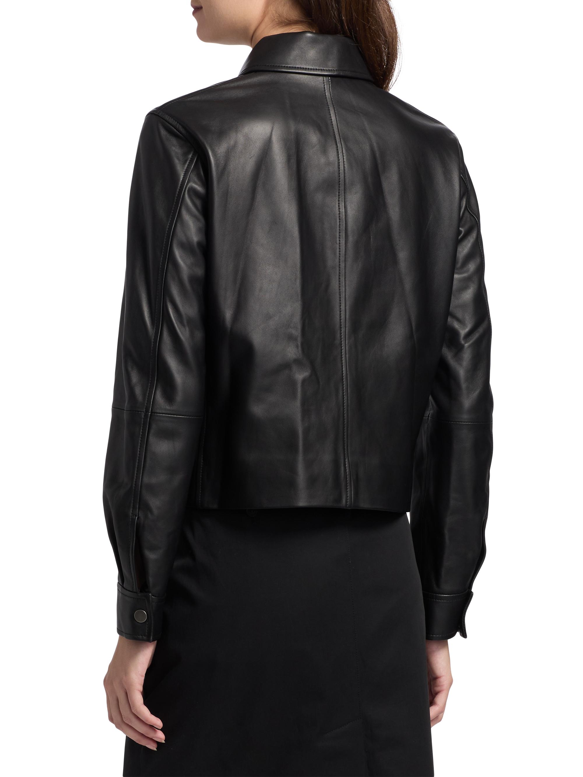 Vince Leather Zip-Front Crop Jacket | Saks Fifth Avenue