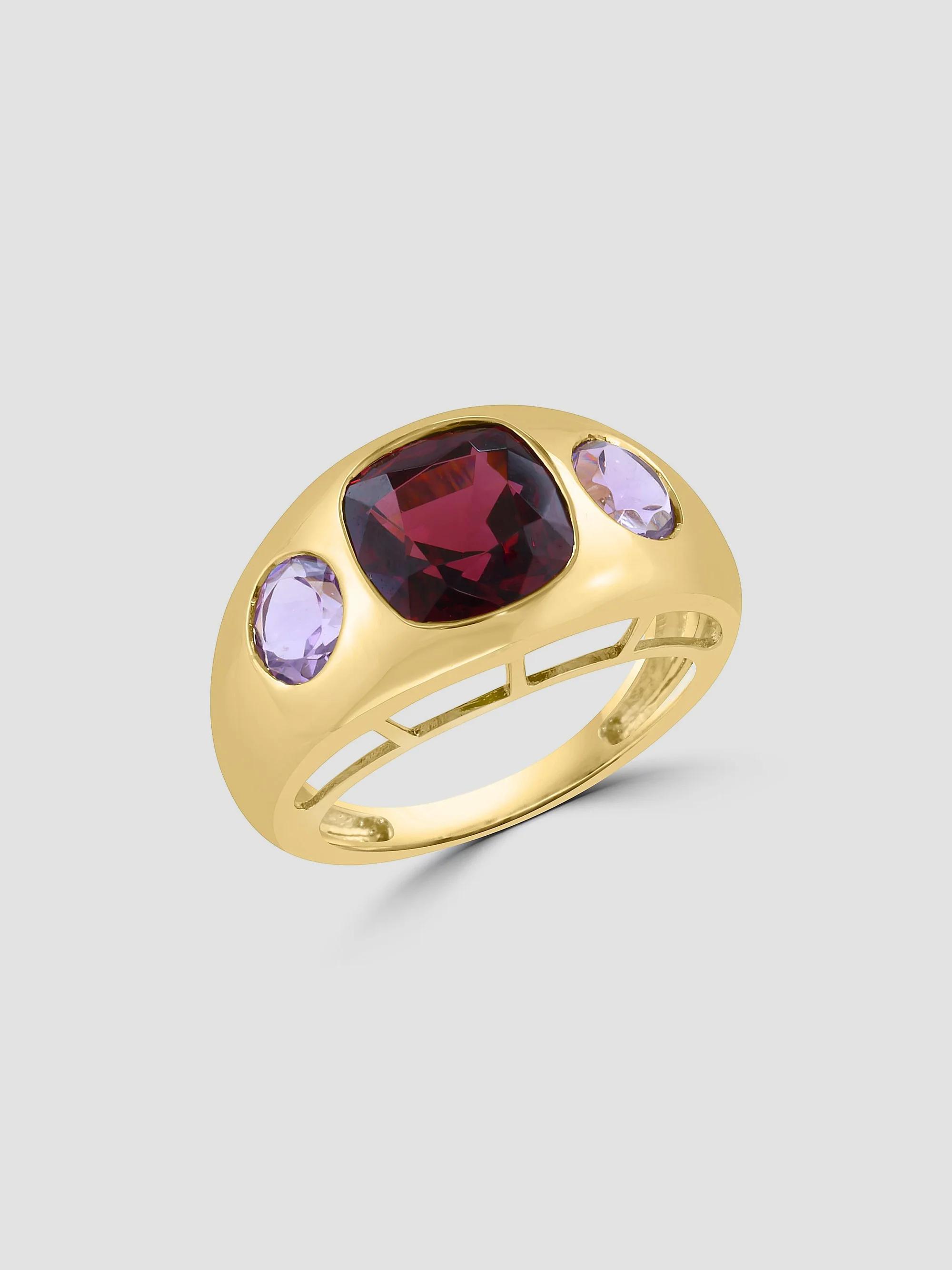 Saks Fifth Avenue Collection Women's 14K Yellow Gold, Rhodolite Garnet & Pink Amethyst Ring - Yellow Gold - Size 7
