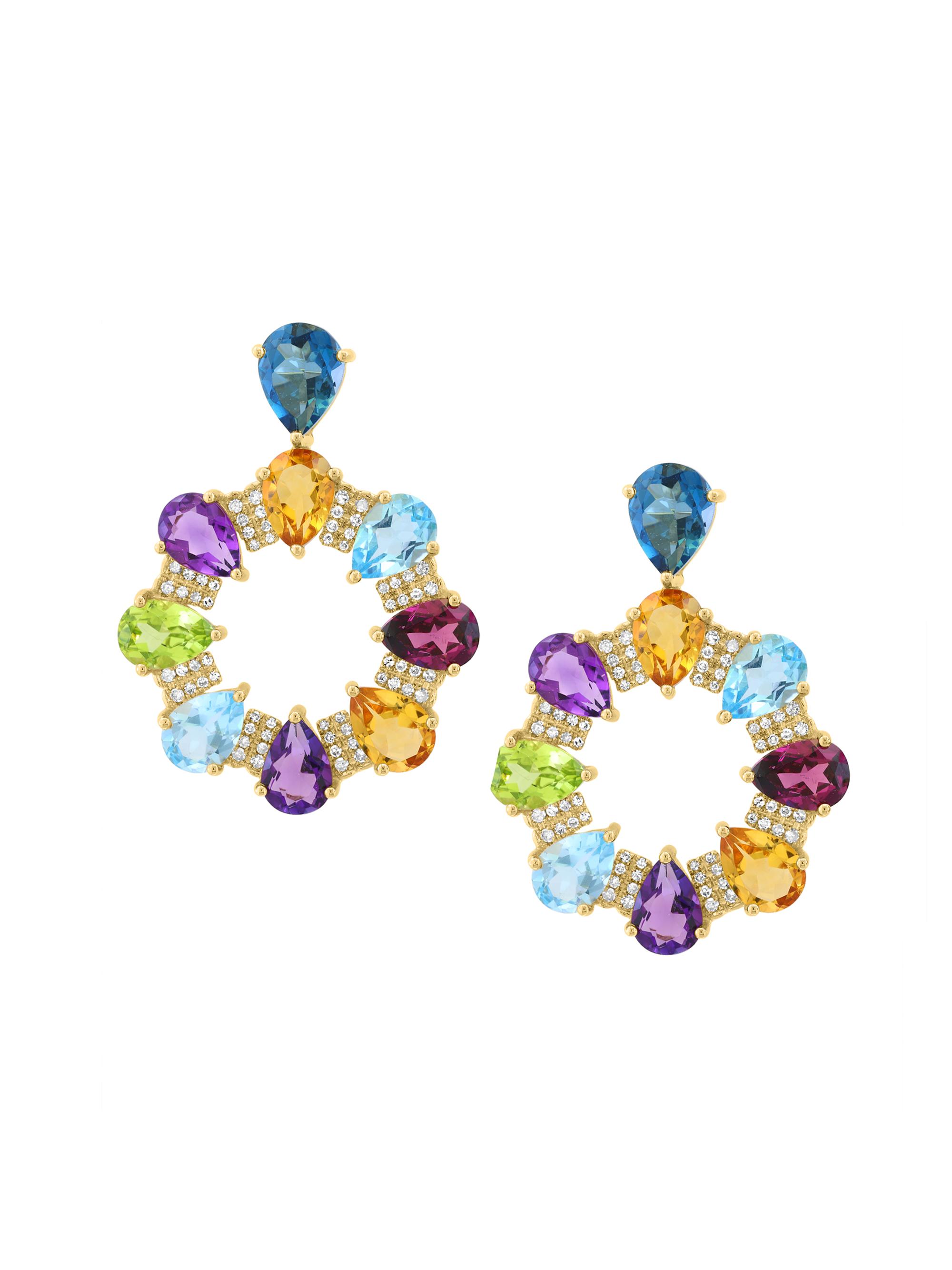 Saks Fifth Avenue Collection Women's 14K Yellow Gold & Multi-Stone Drop Earrings - Yellow Gold