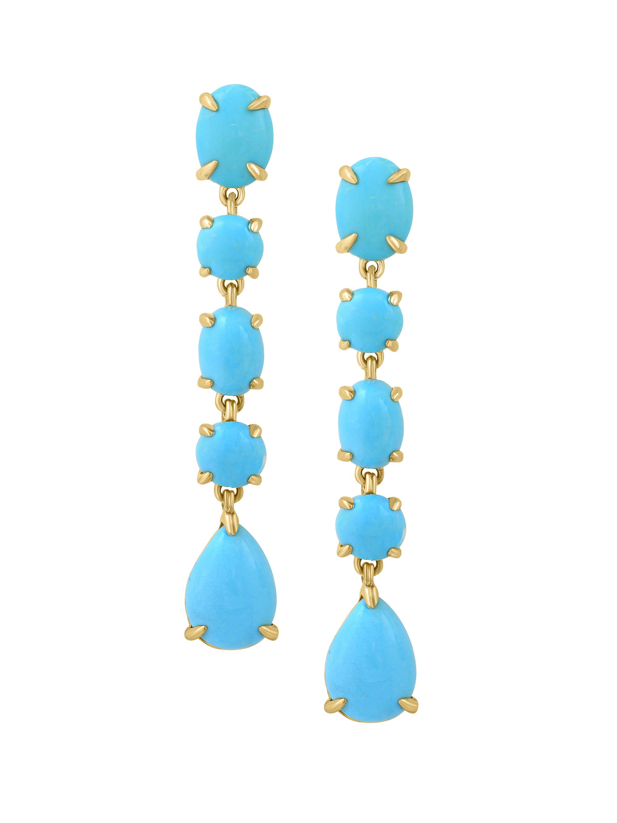 Saks Fifth Avenue Collection Women's 14K Yellow Gold & Turquoise Drop Earrings - Yellow Gold