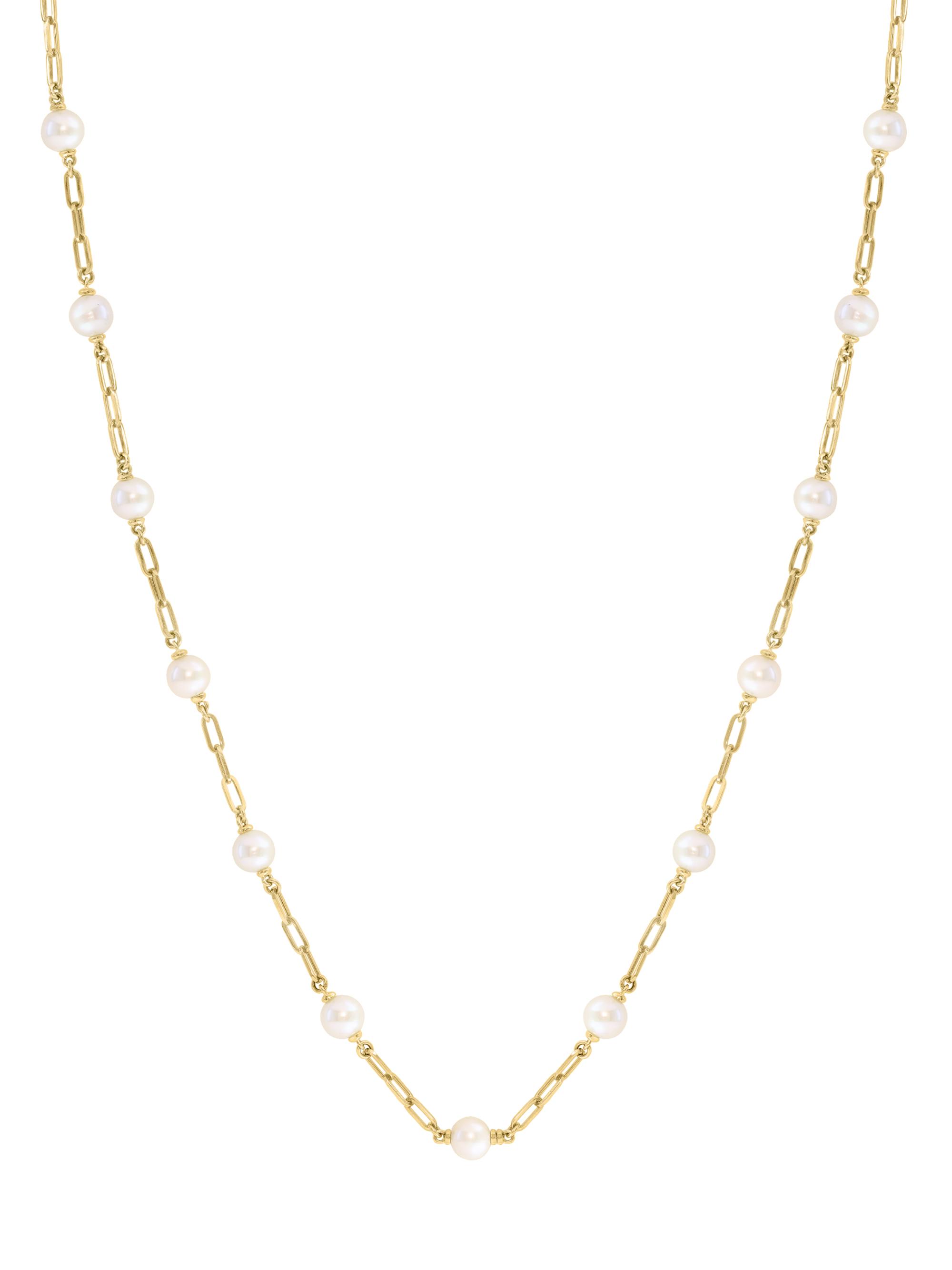 Saks Fifth Avenue Collection Women's 14K Yellow Gold & Freshwater Pearl Station Necklace - Yellow Gold