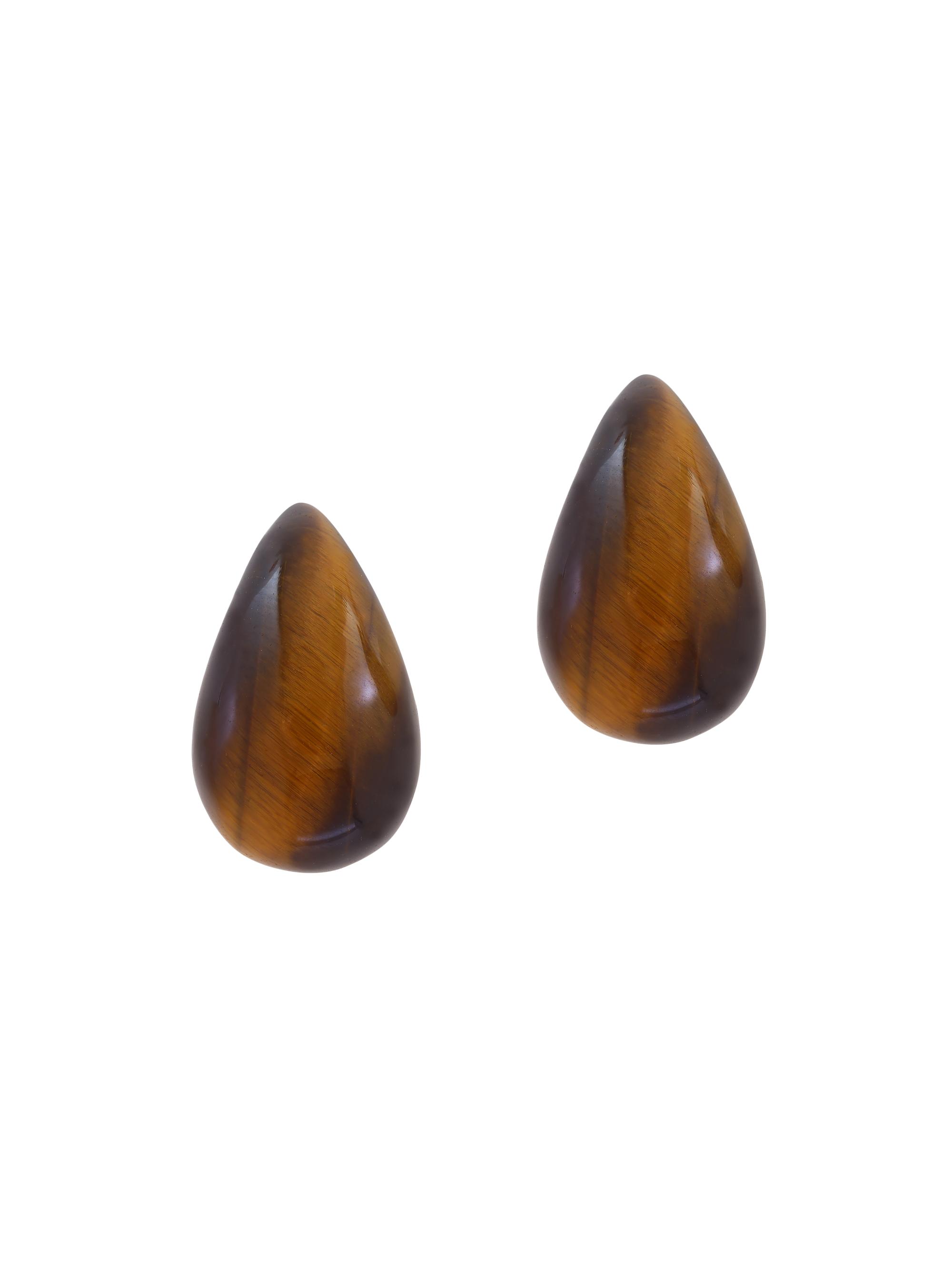 Saks Fifth Avenue Collection Women's 14K Yellow Gold & Tiger's Eye Stud Earrings - Tigers Eye