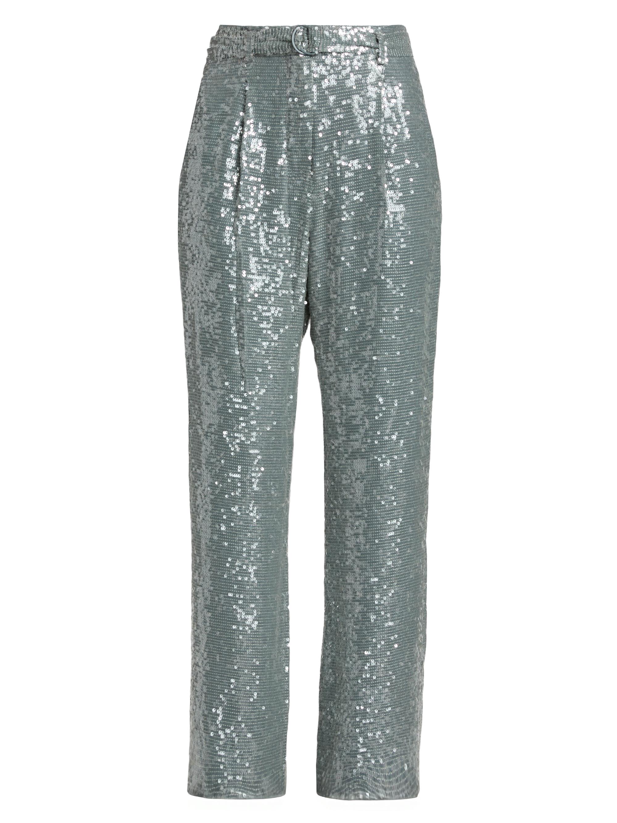 LaPointe Women's Re-Edition Sequined D-Ring Belted Pants - Steel Blue