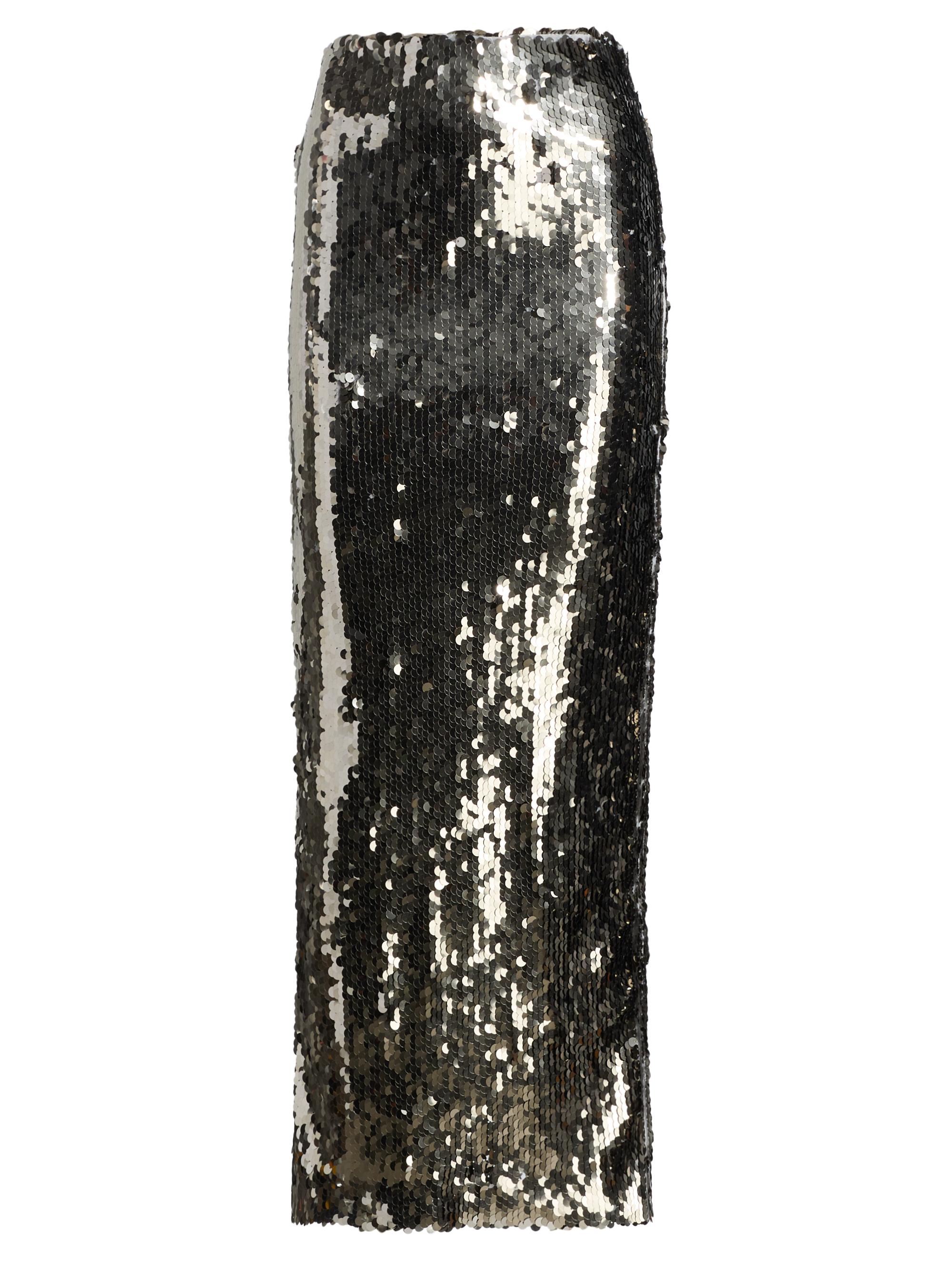 LaPointe Women's Re-Edition Sequined Stretch Pencil Midi-Skirt - Silver
