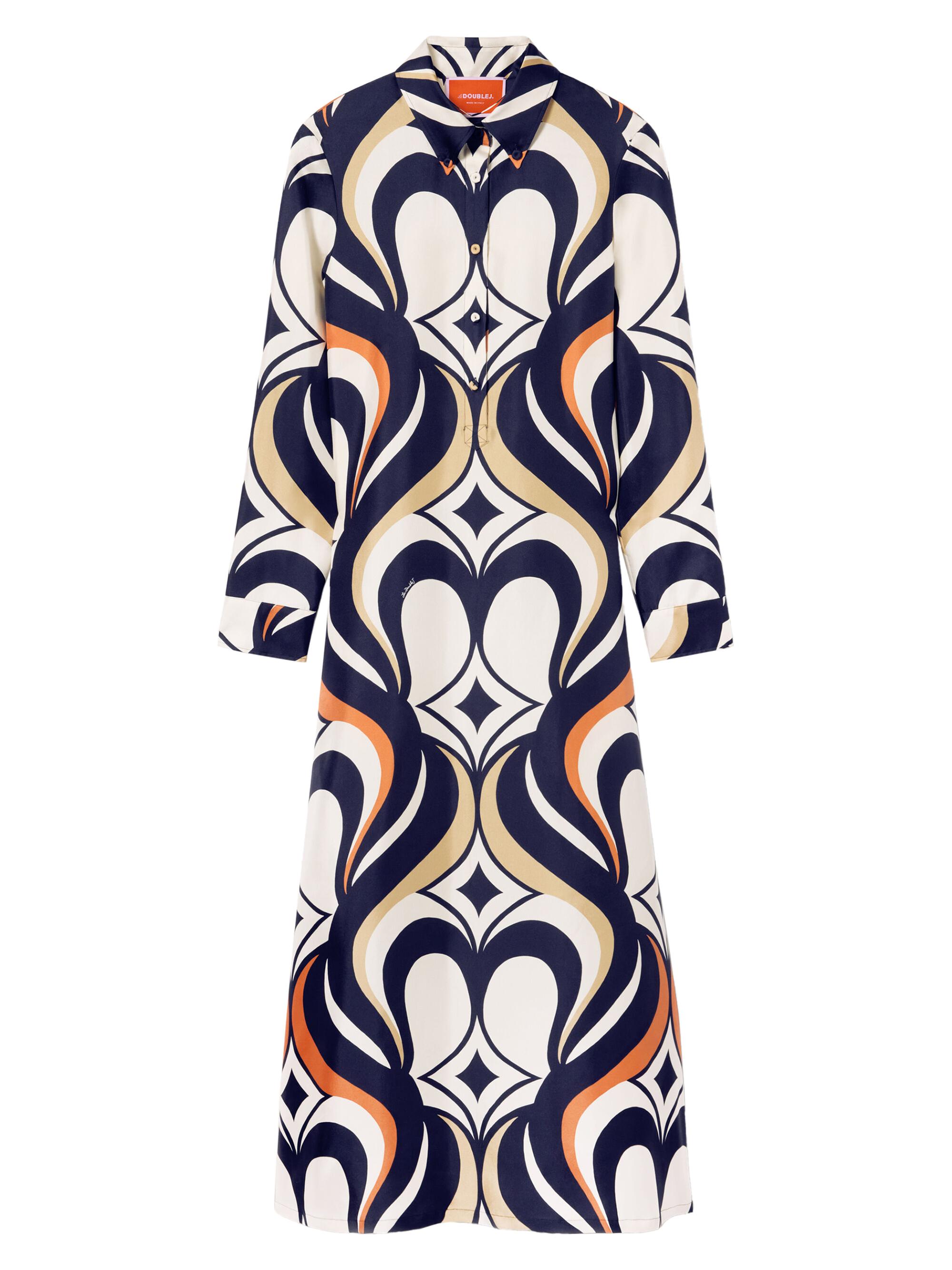 La DoubleJ Women's Chemise Swing Dress - Jive Macro White