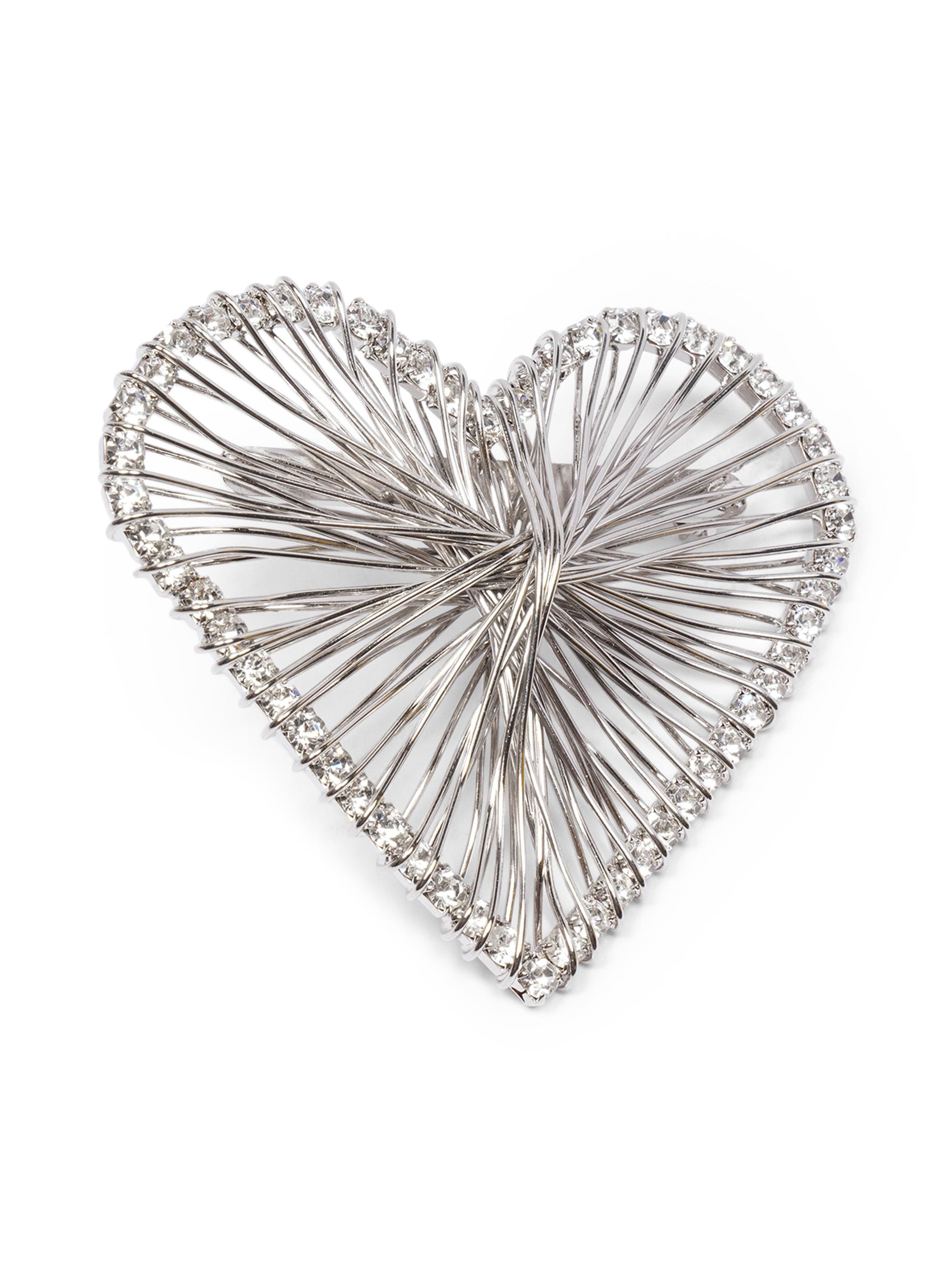 Isabel Marant Women's Heart Brooch - Transparent Silver