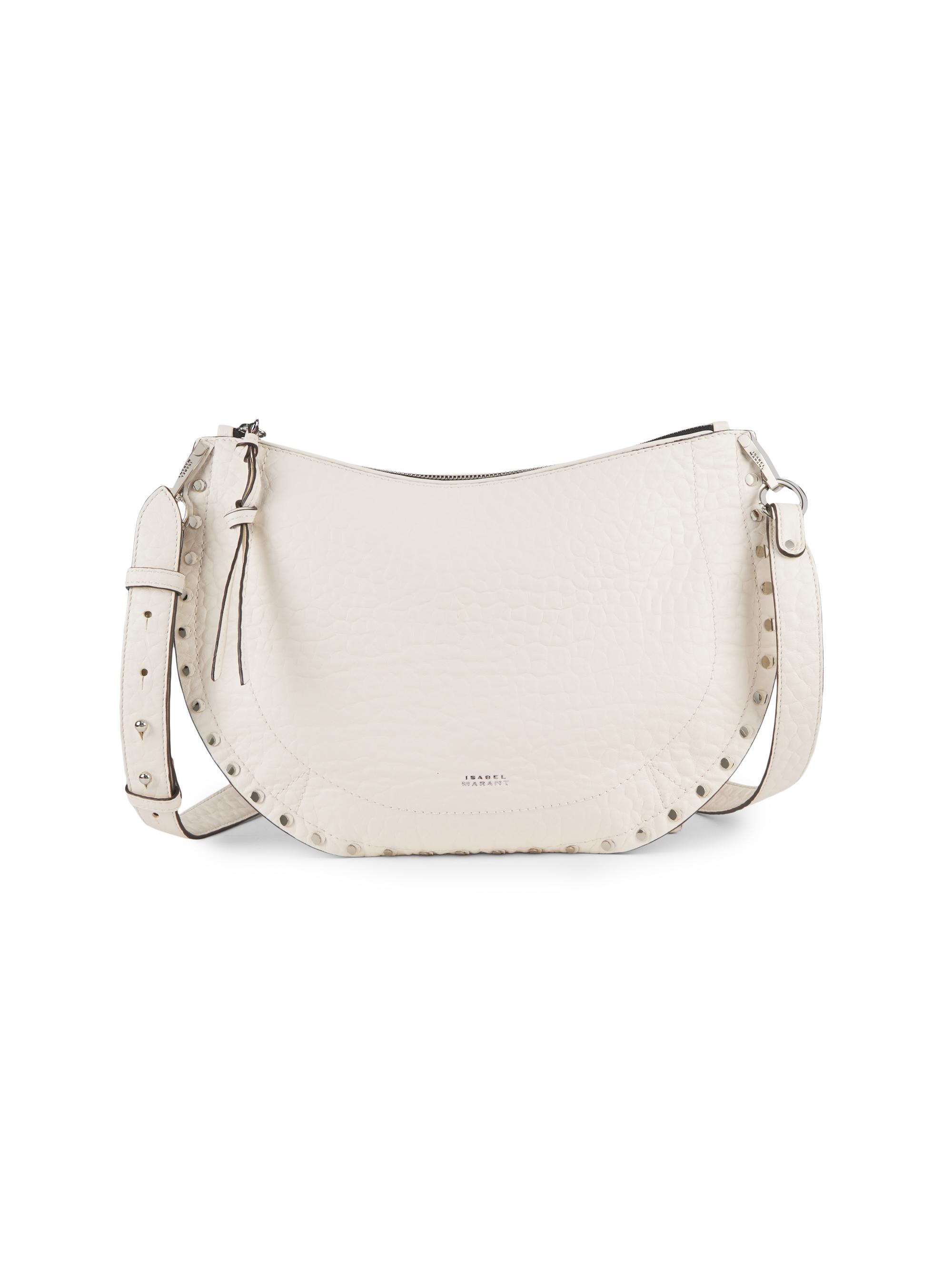 Isabel Marant Women's Oskan Soft Zip Leather Shoulder Bag - Chalk