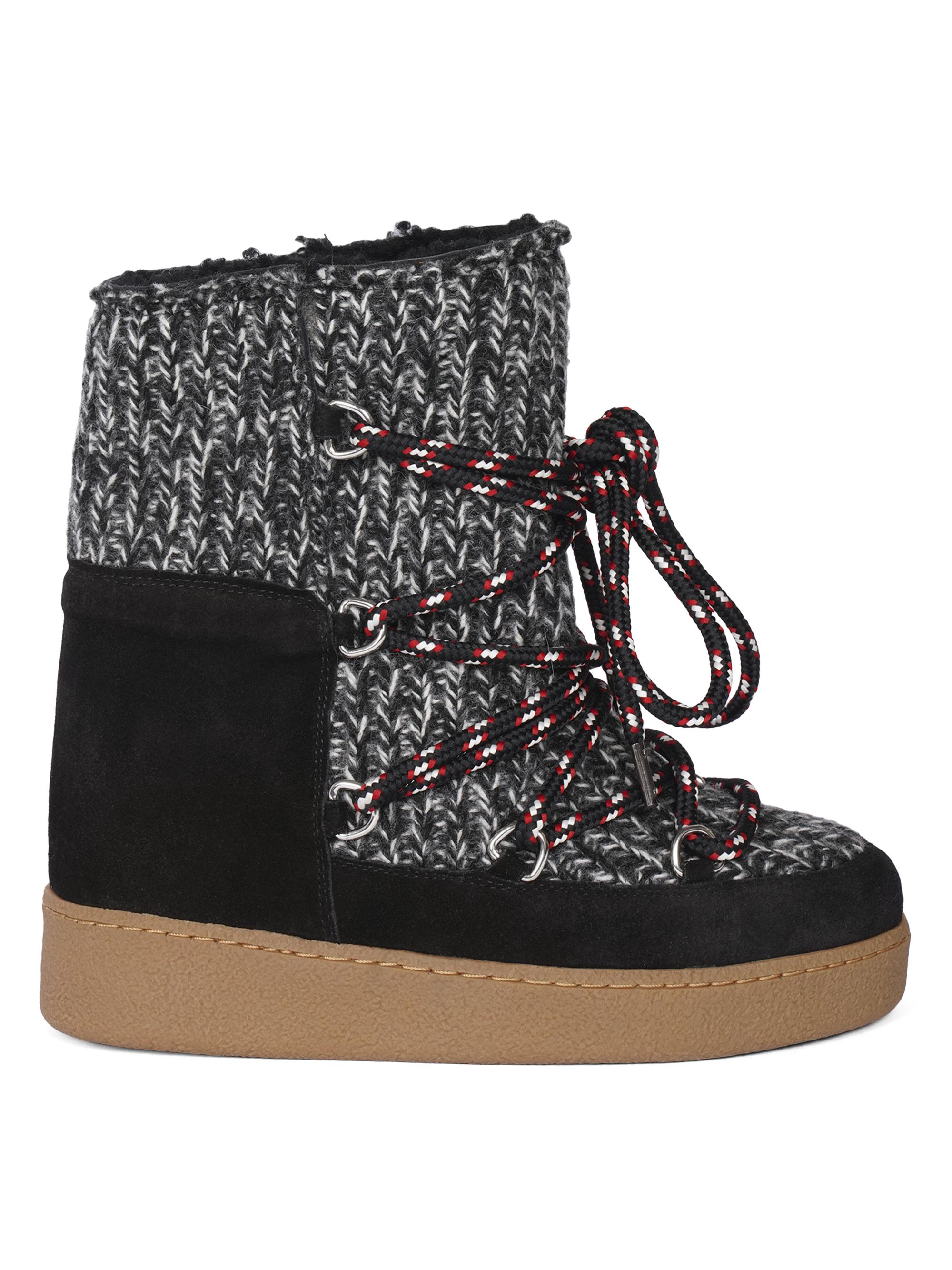 Isabel Marant Women's Nowles 40MM Shearling-Lined Wool Platform Boots - Black