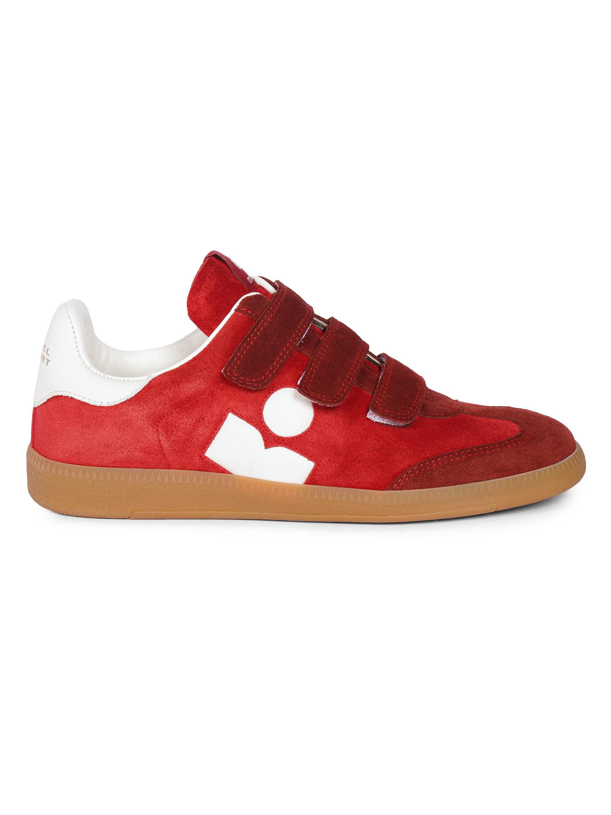 Isabel Marant Women's Beth Suede Low-Top Sneakers - Scarlet Red Burgundy - Women's Shoes