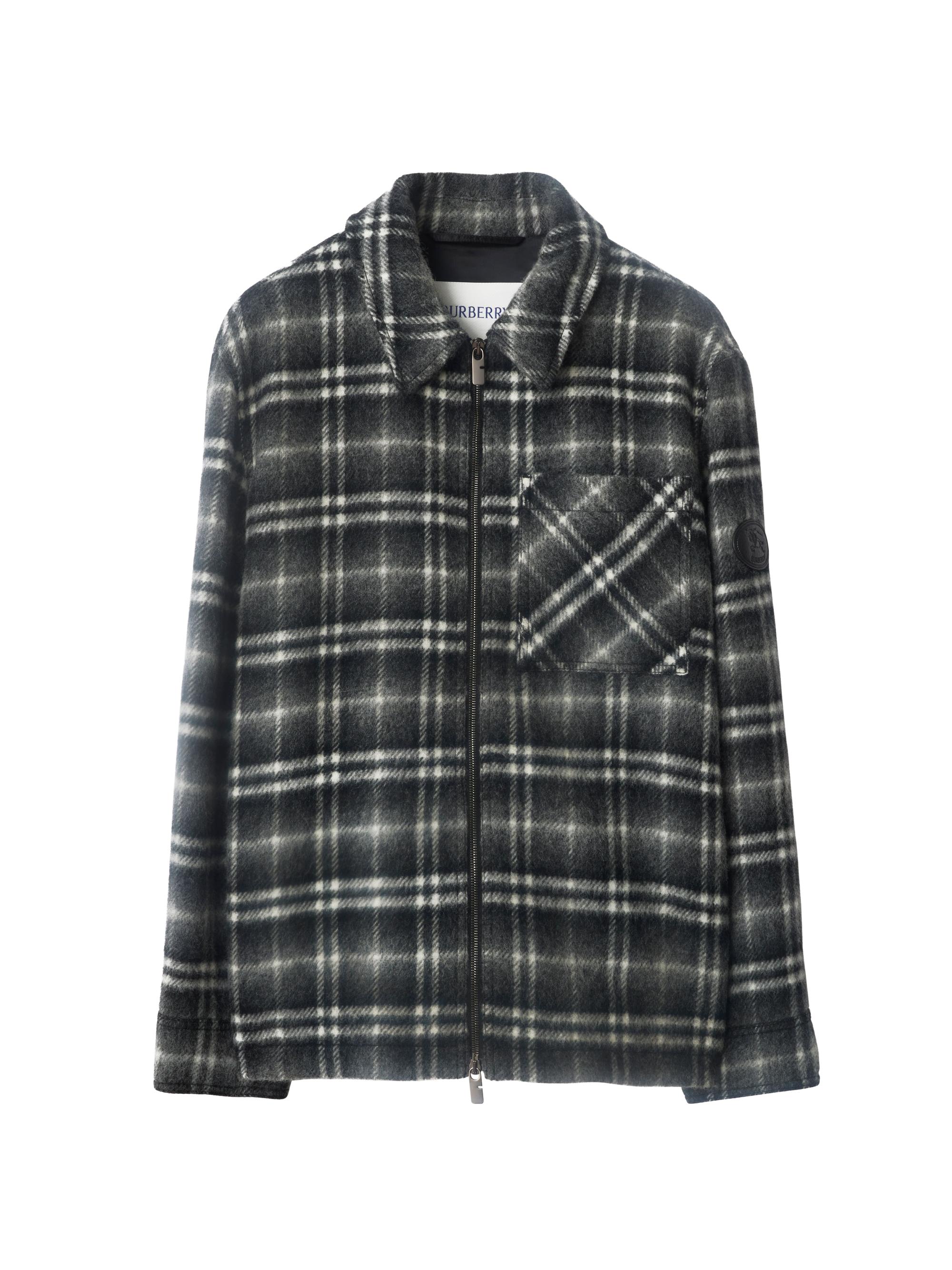 Burberry Men's Oran Check Wool Shirt Jacket - Chessblack