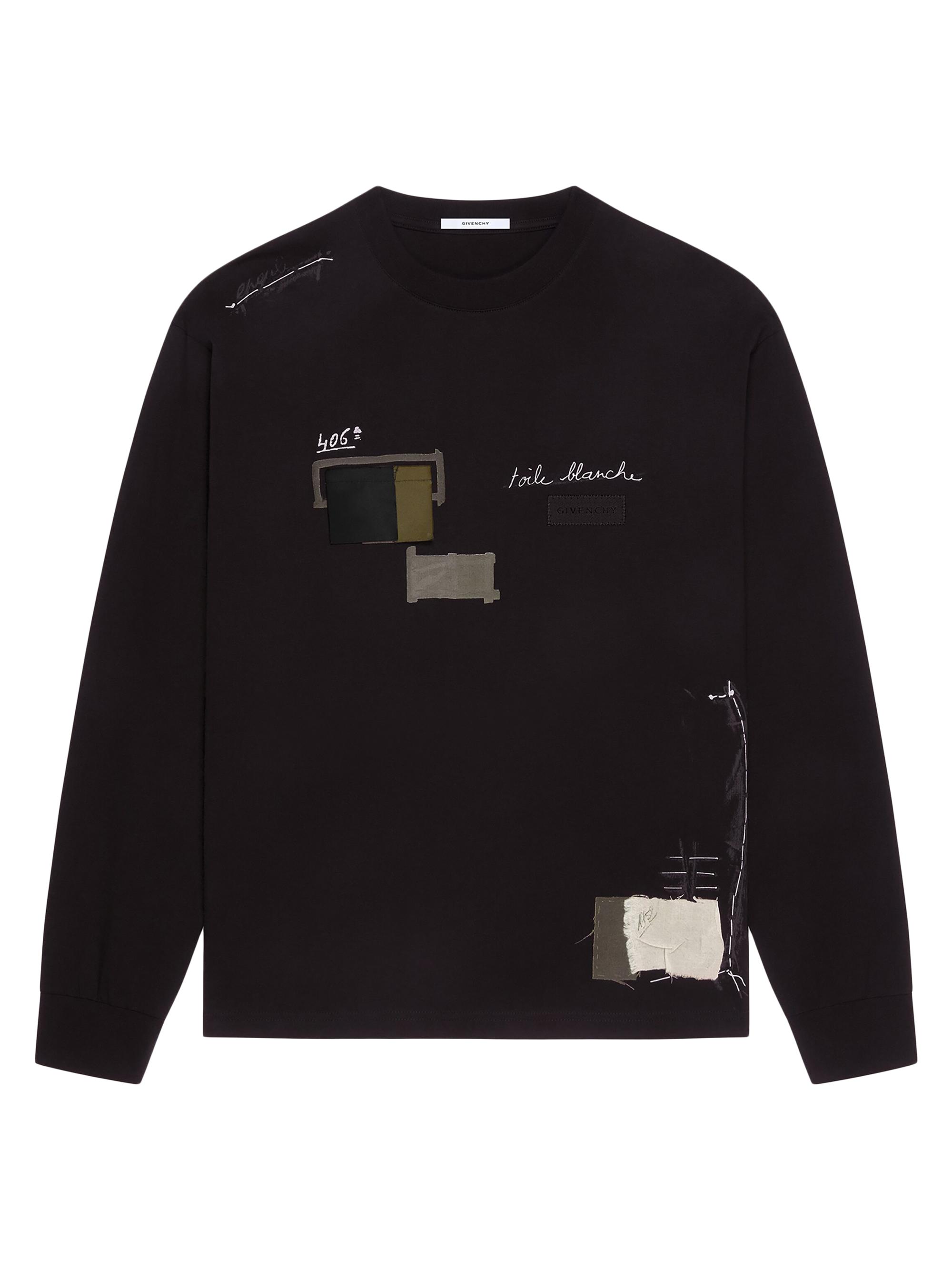 Givenchy Men's T-Shirt in Cotton with Trompe L'il Pattern - Black