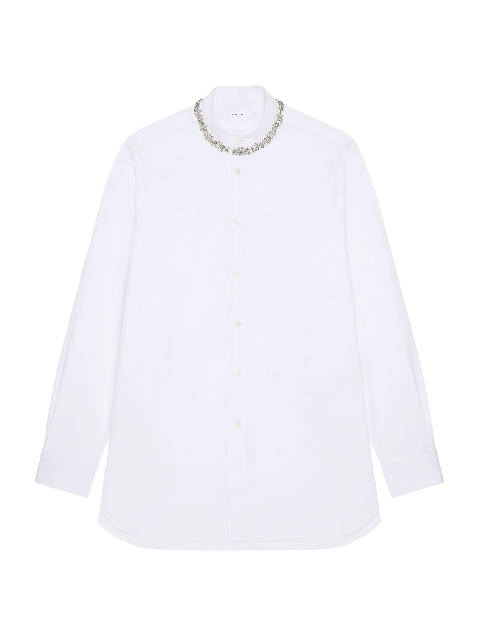 Givenchy Men's Shirt in Poplin with Crystals - White