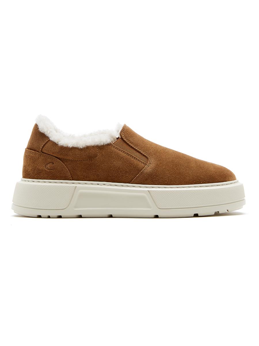 La Canadienne Valerie Suede Shearling-Lined Slip-On Platform