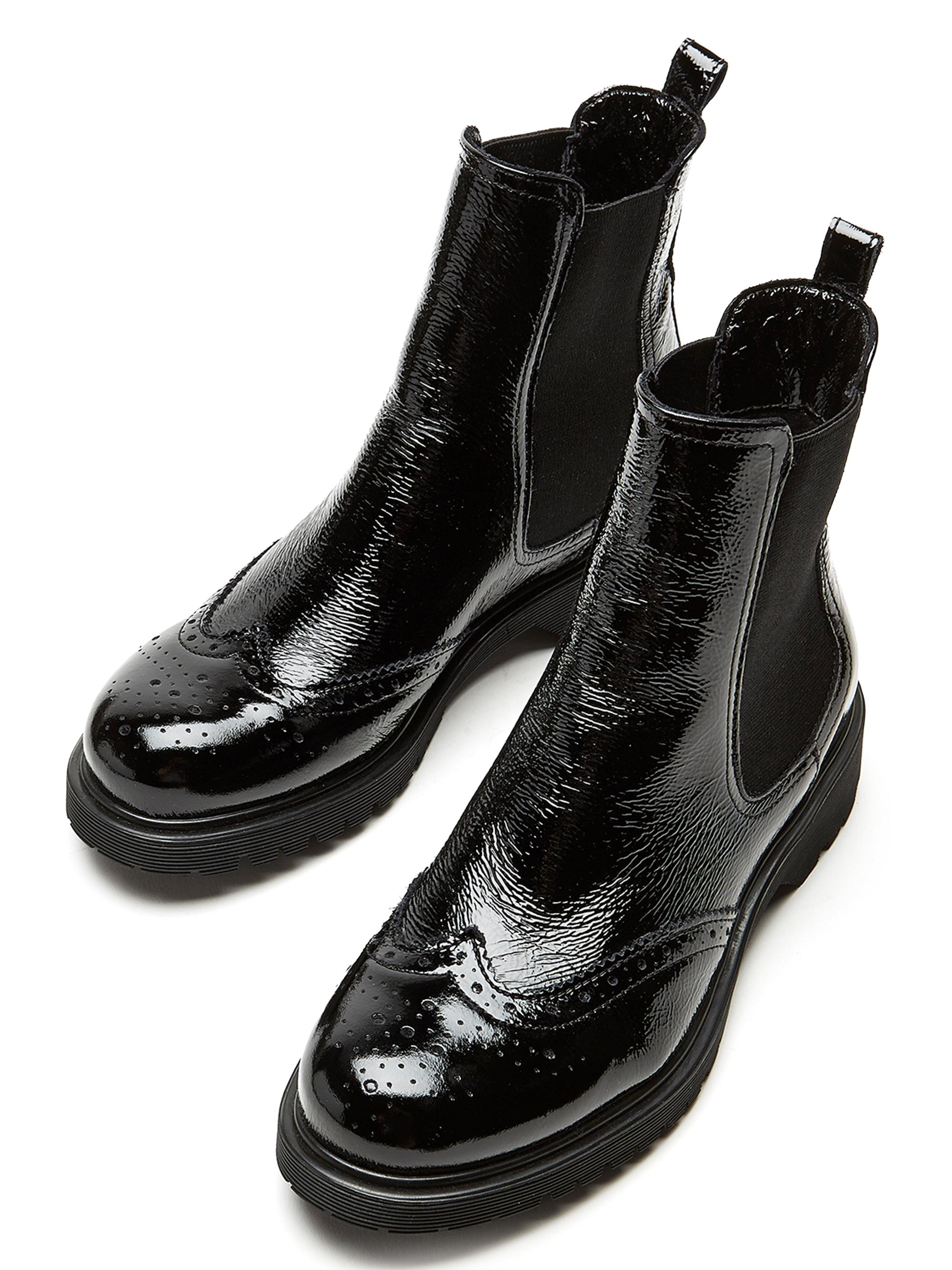 La Canadienne Hansel 35MM Crinkled Patent Leather Chelsea Boots