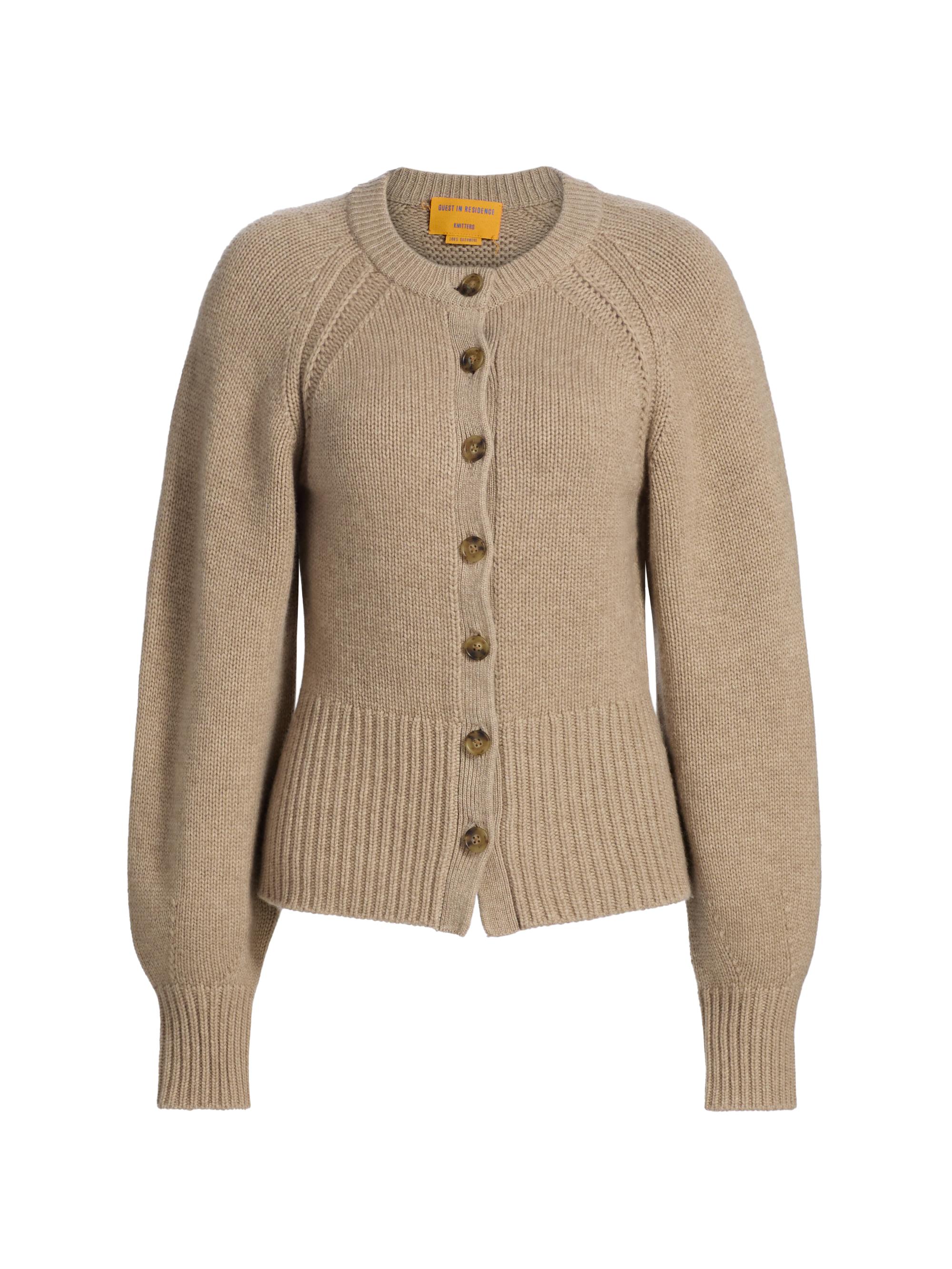 Guest in Residence Women's Cashmere Sculpted Cardigan - Taupe