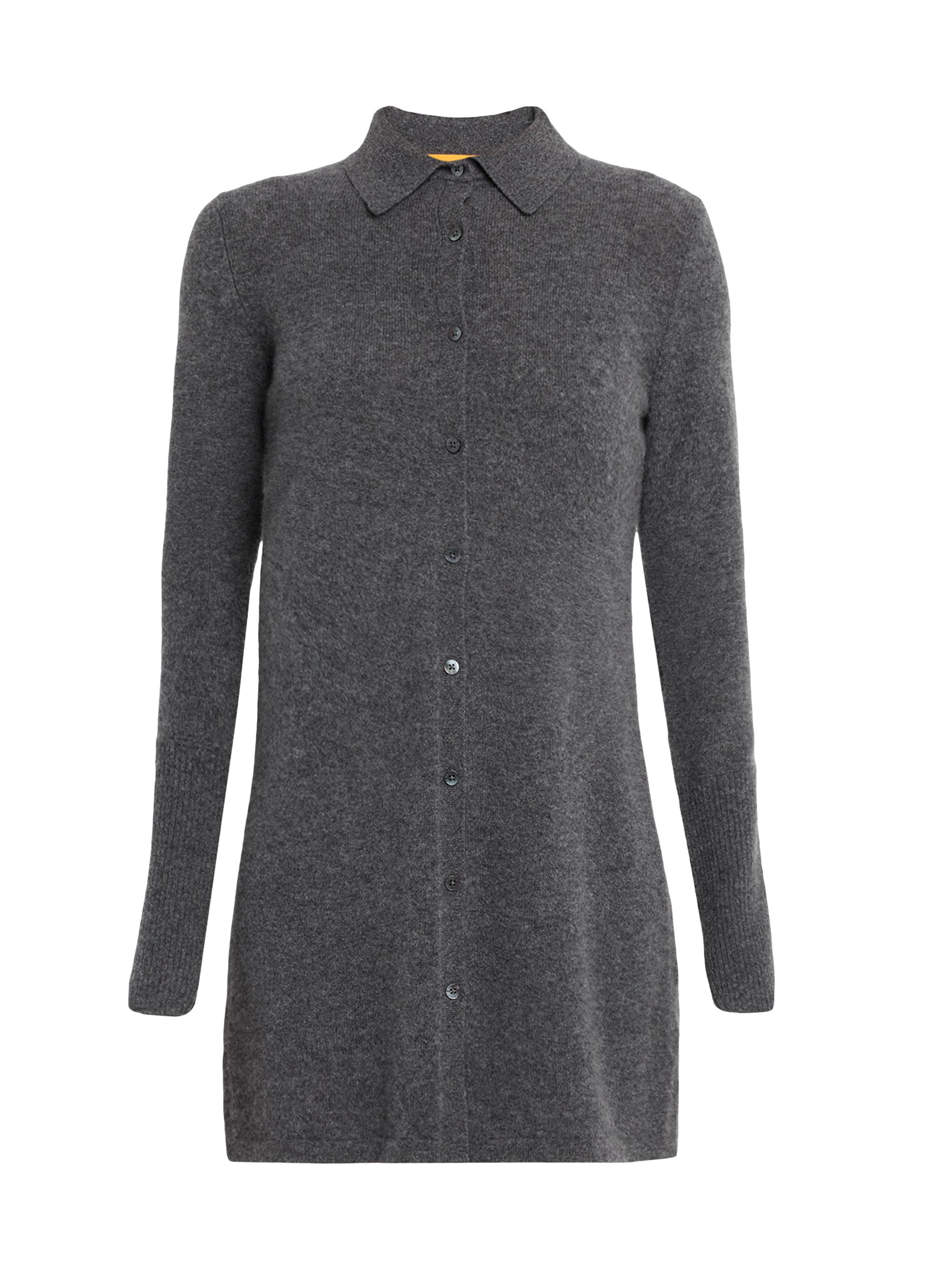 Guest in Residence Women's Showtime Cashmere Mini-Shirtdress - Charcoal