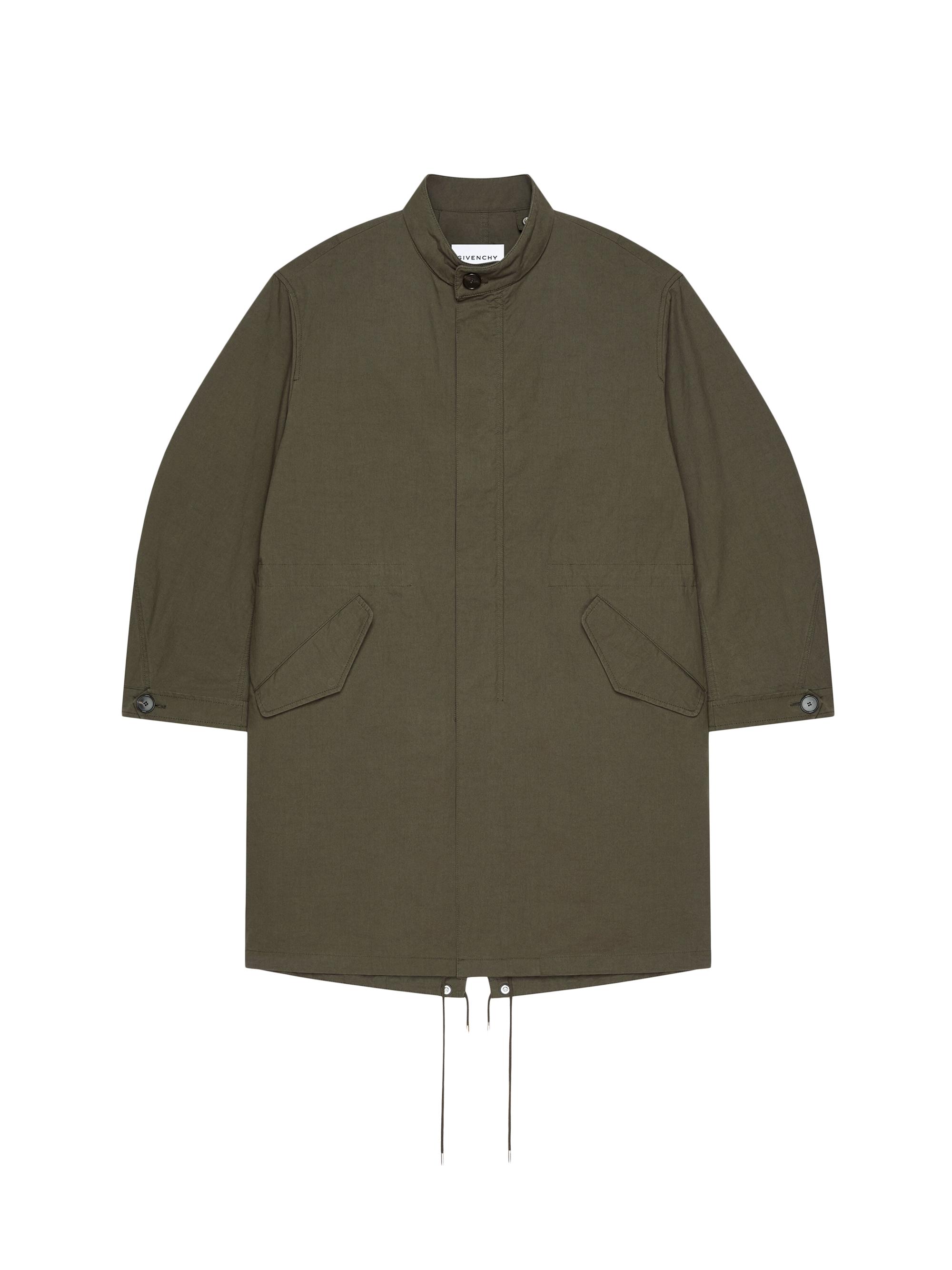 Givenchy Men's Parka in Cotton with Stamp Print - Khaki
