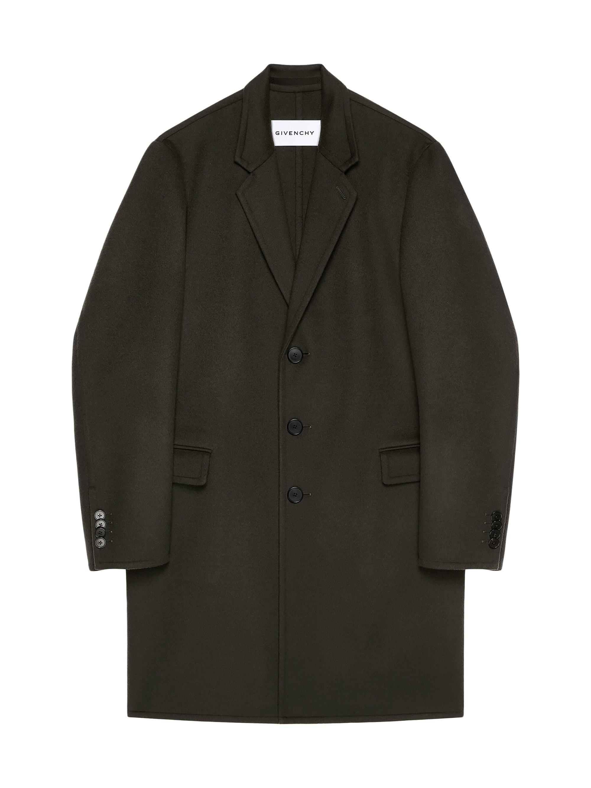 Givenchy Men's Coat in Wool and Cashmere - Dark Khaki