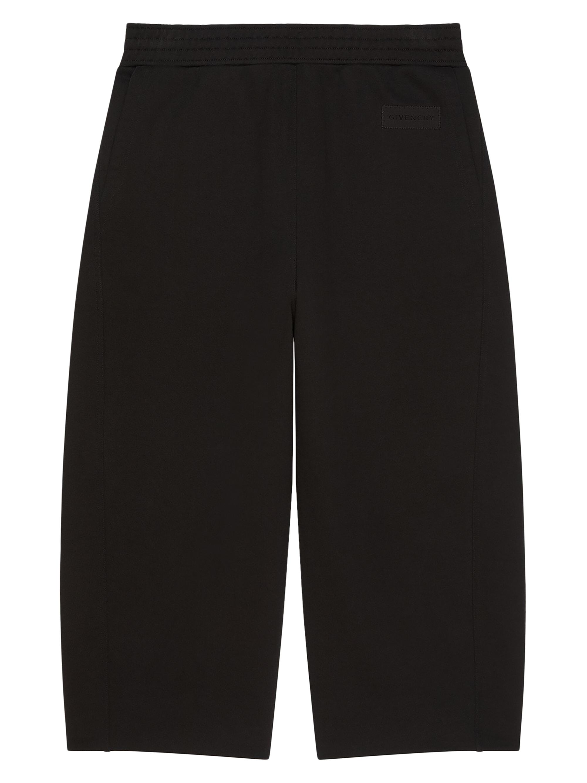 Givenchy Men's Cropped Jogger Pants in Fleece with Patch - Black